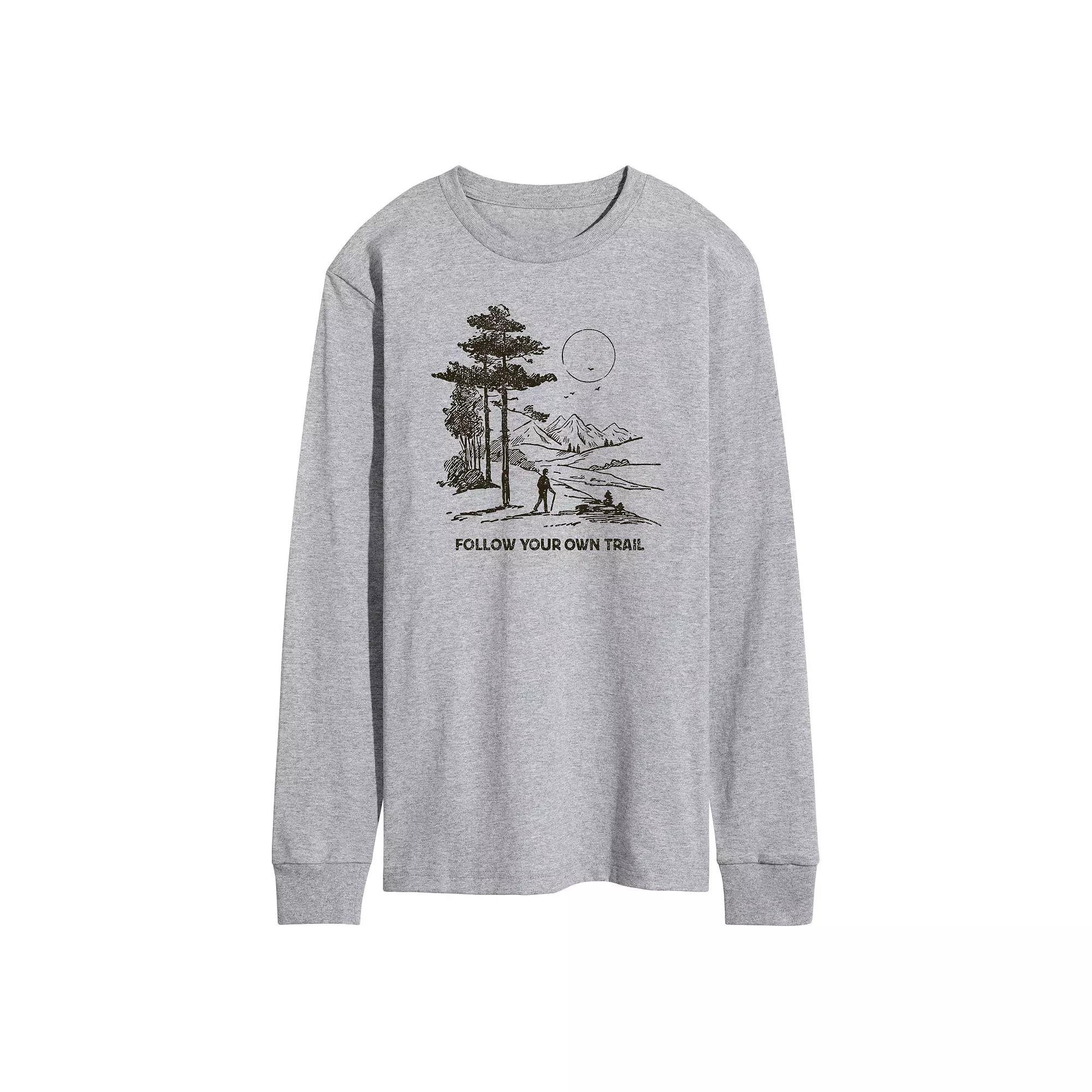 Men's Follow Your Own Trail Long Sleeve Graphic Tee,  Product Image