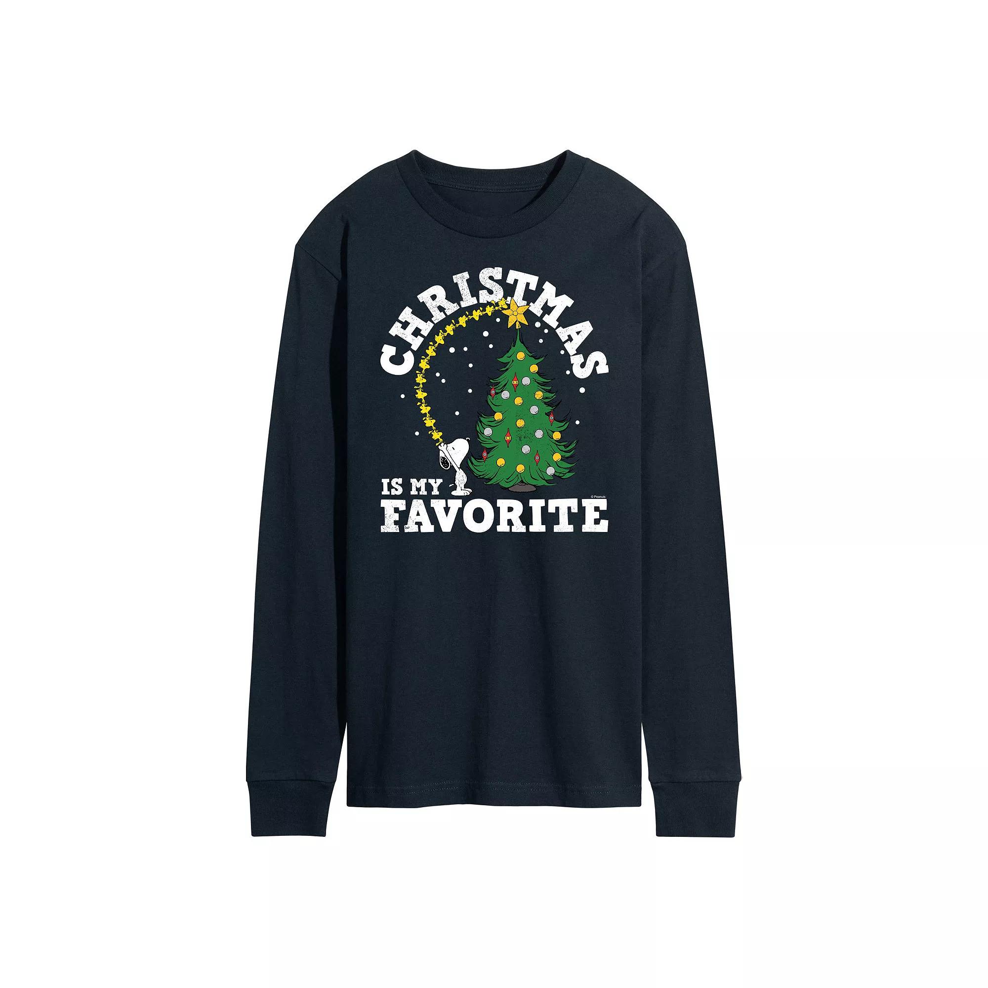 Men's Peanuts Christmas Tree Long Sleeve Tee,  Product Image