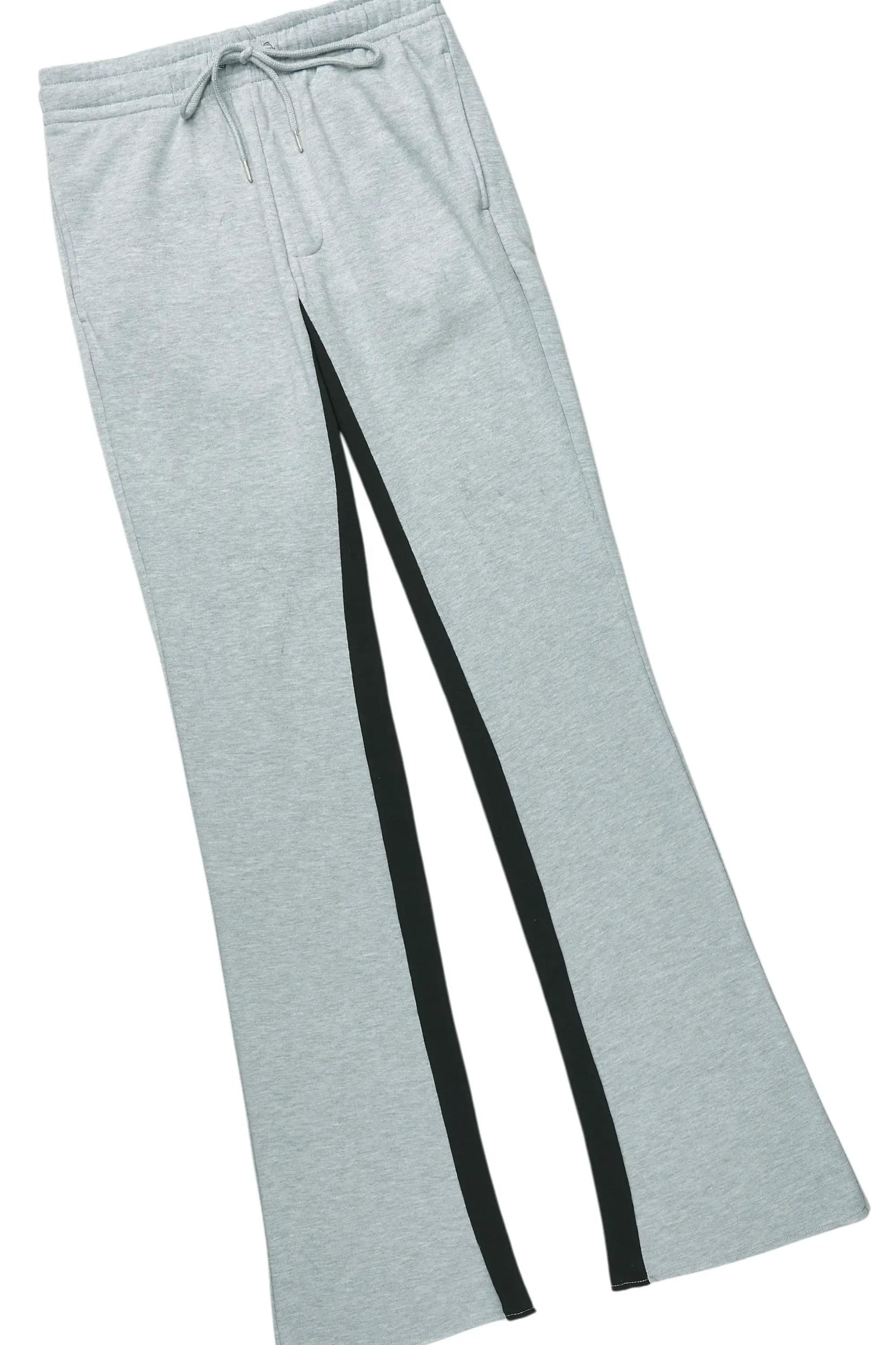 Basic Heather Grey Hoodie/Baggy Track Pant Set Male Product Image