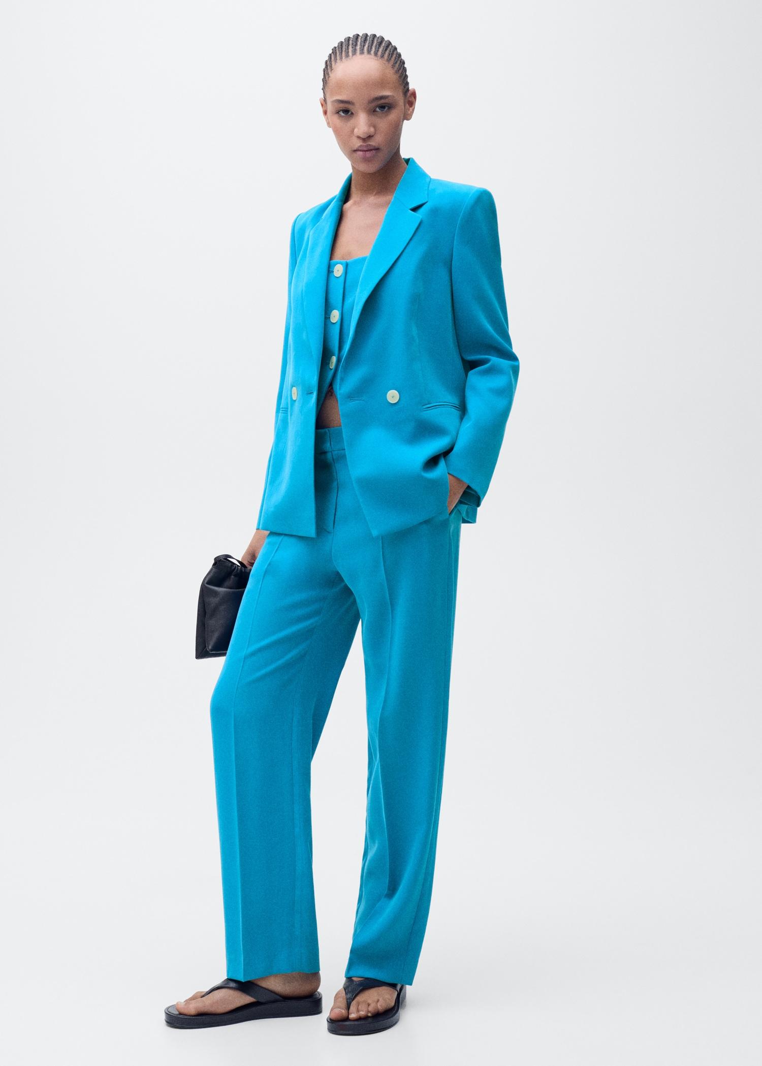 Straight-fit suit jacket - Women | MANGO USA Product Image