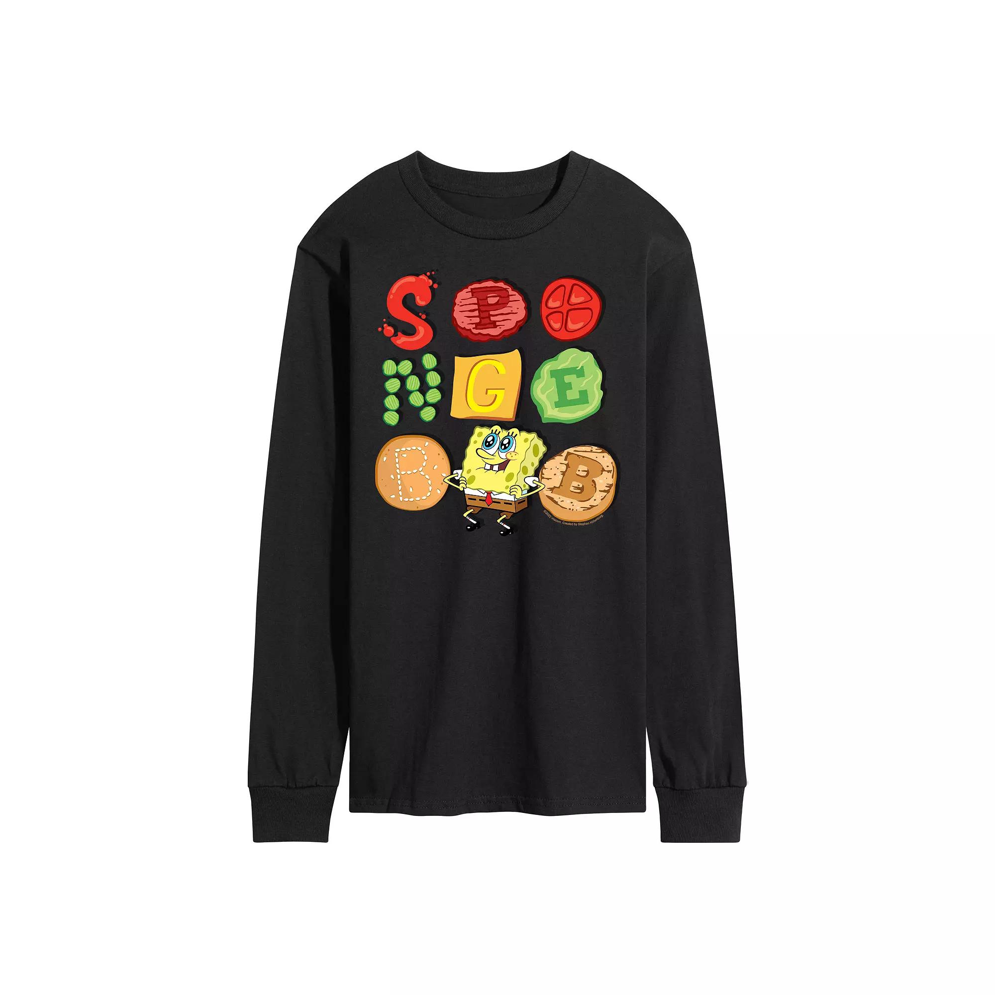 Men's SpongeBob Squarepants Patty Long Sleeve Graphic Tee,  Product Image