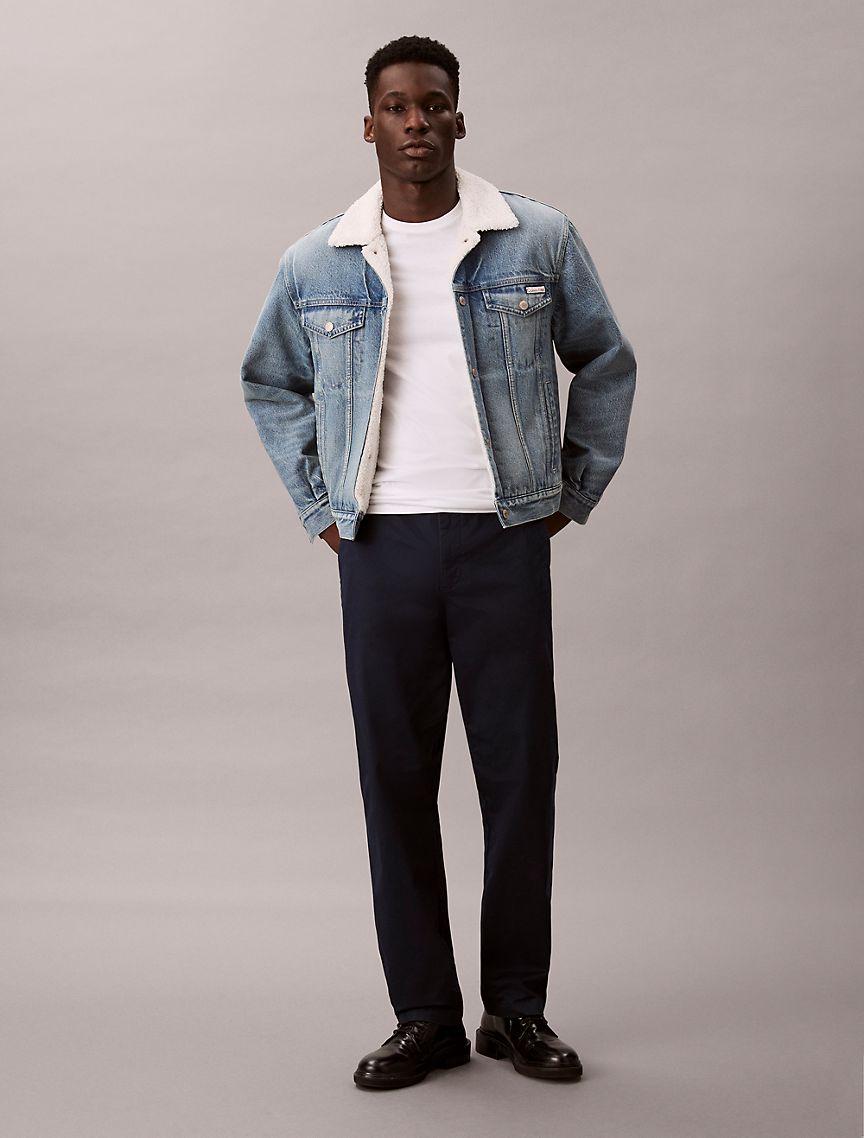 Cotton Stretch Slim Trousers Product Image