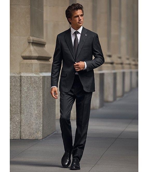 Hart Schaffner Marx New York Modern Fit Flat Front Plaid 2-Piece Suit Product Image