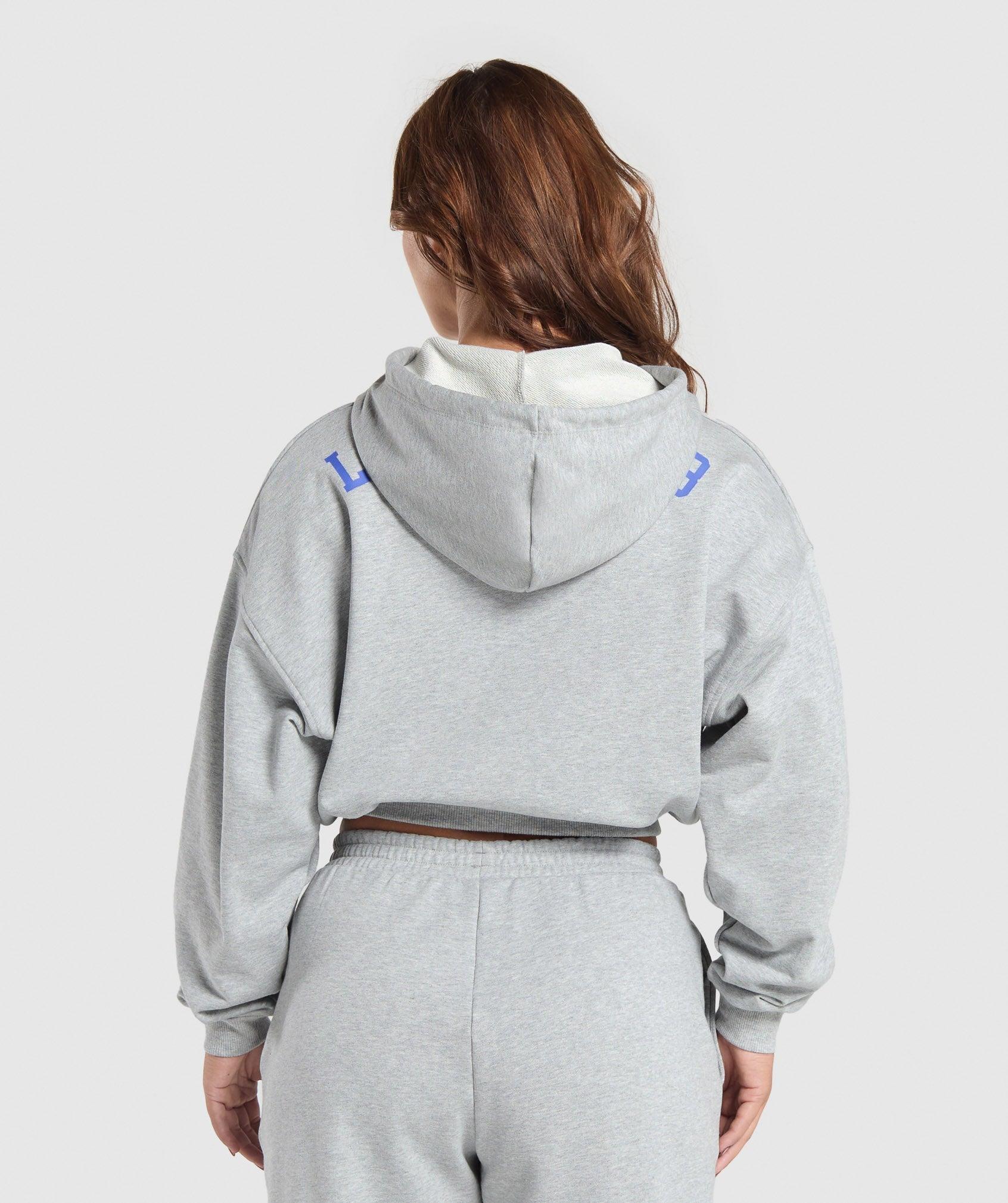Gymshark Lifting Club Cropped Zip Up Hoodie - Light Grey Core Marl Female Product Image