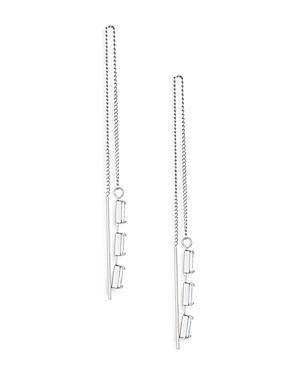 Ettika Triple Baguette Chain Threader Earrings Product Image