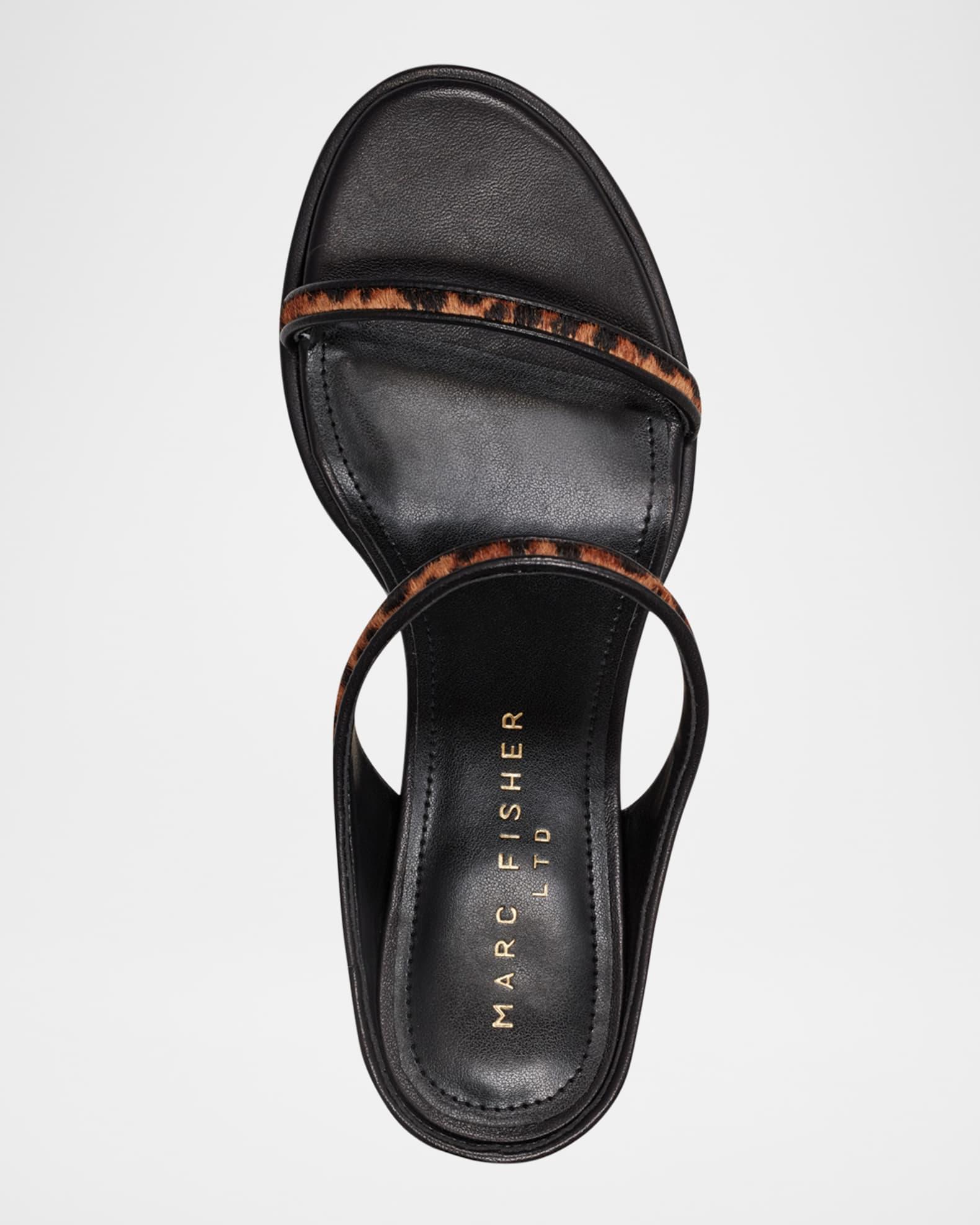 Alonde Leopard Calf Hair Sandals  Product Image