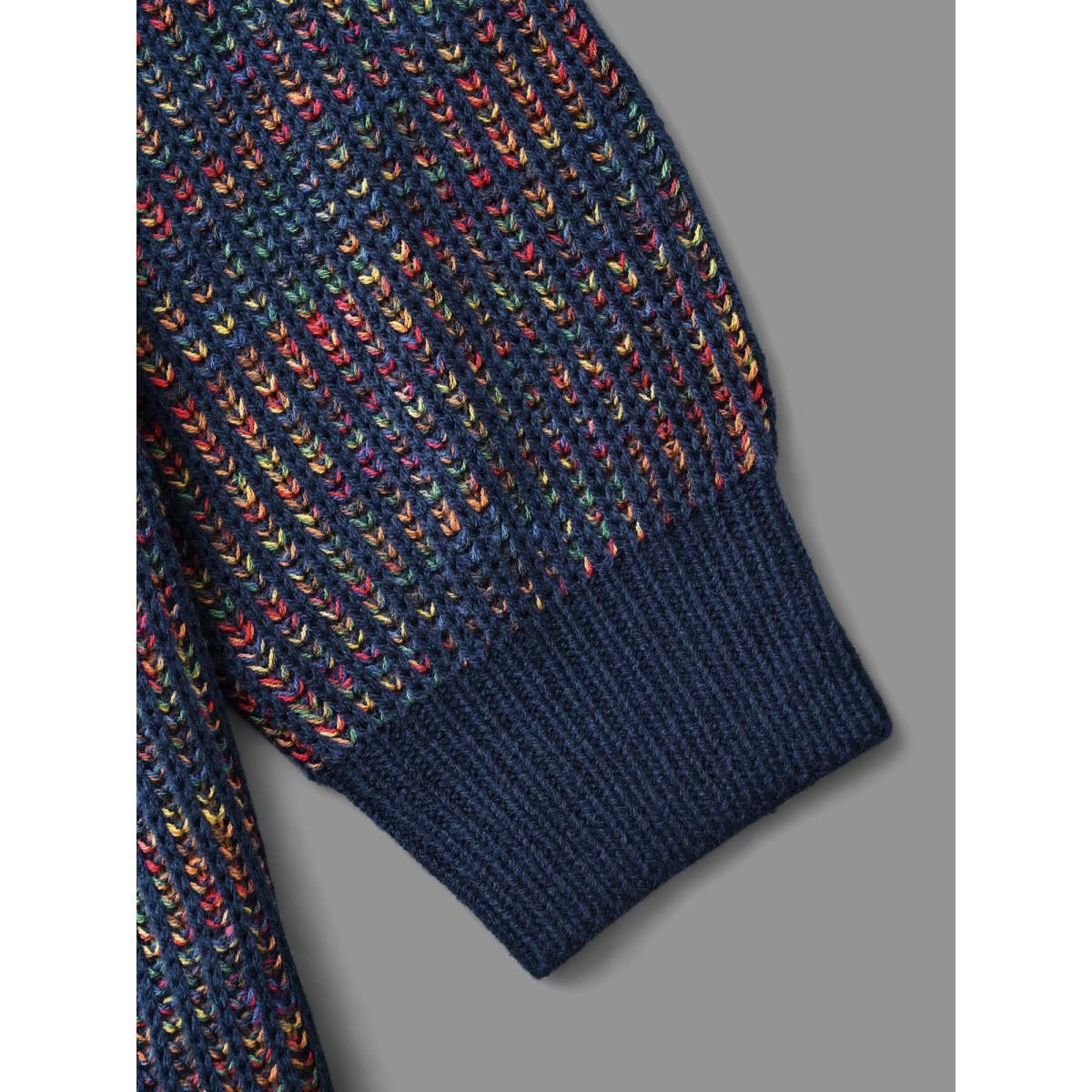 Plus Size Heather Textured Button Up Cardigan DarkBlue Women Casual Loose Long Sleeve Everyday Cardigans BloomChic 10/M Product Image