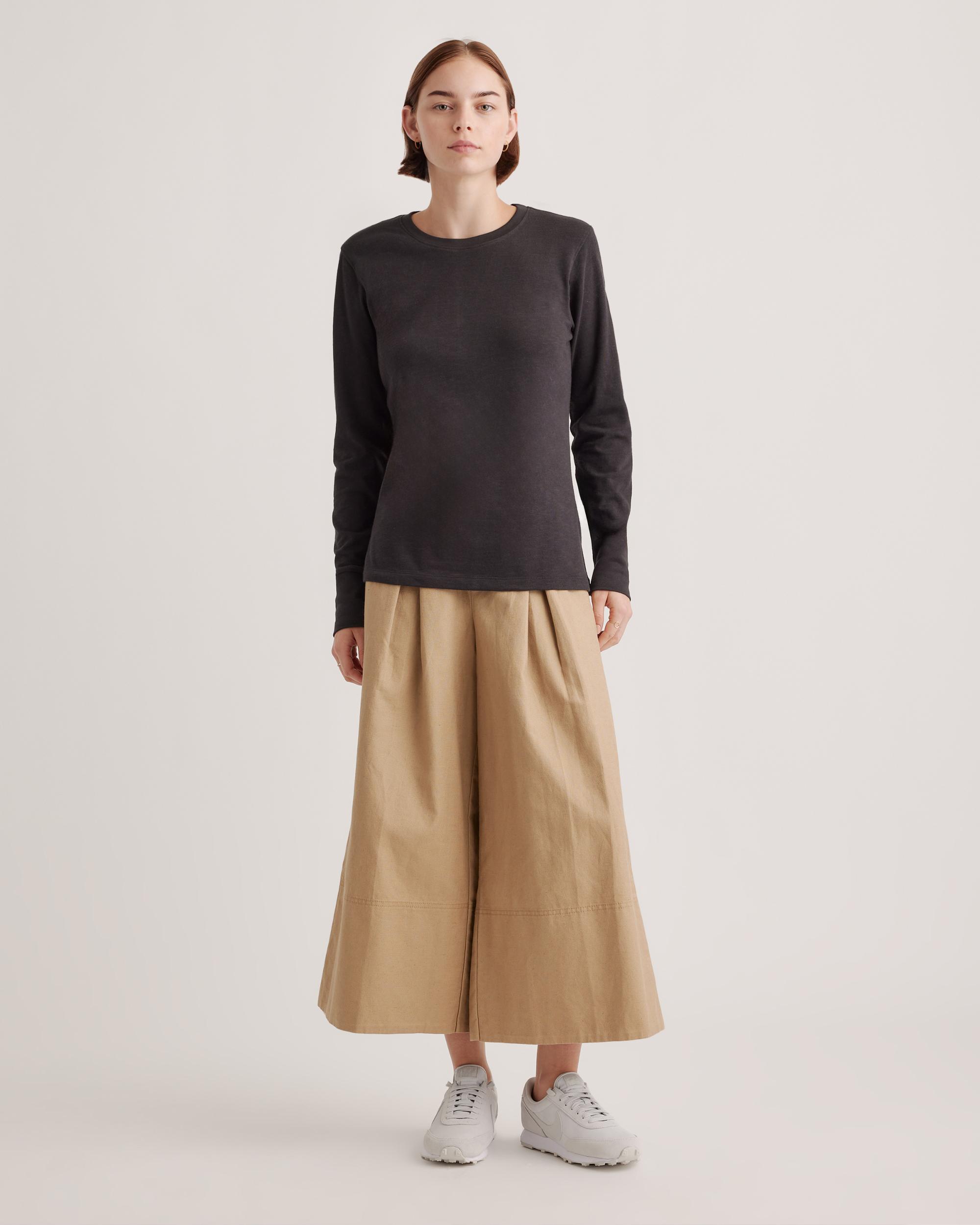 Quince | Women's Slub Long Sleeve T-Shirt Organic Cotton Product Image