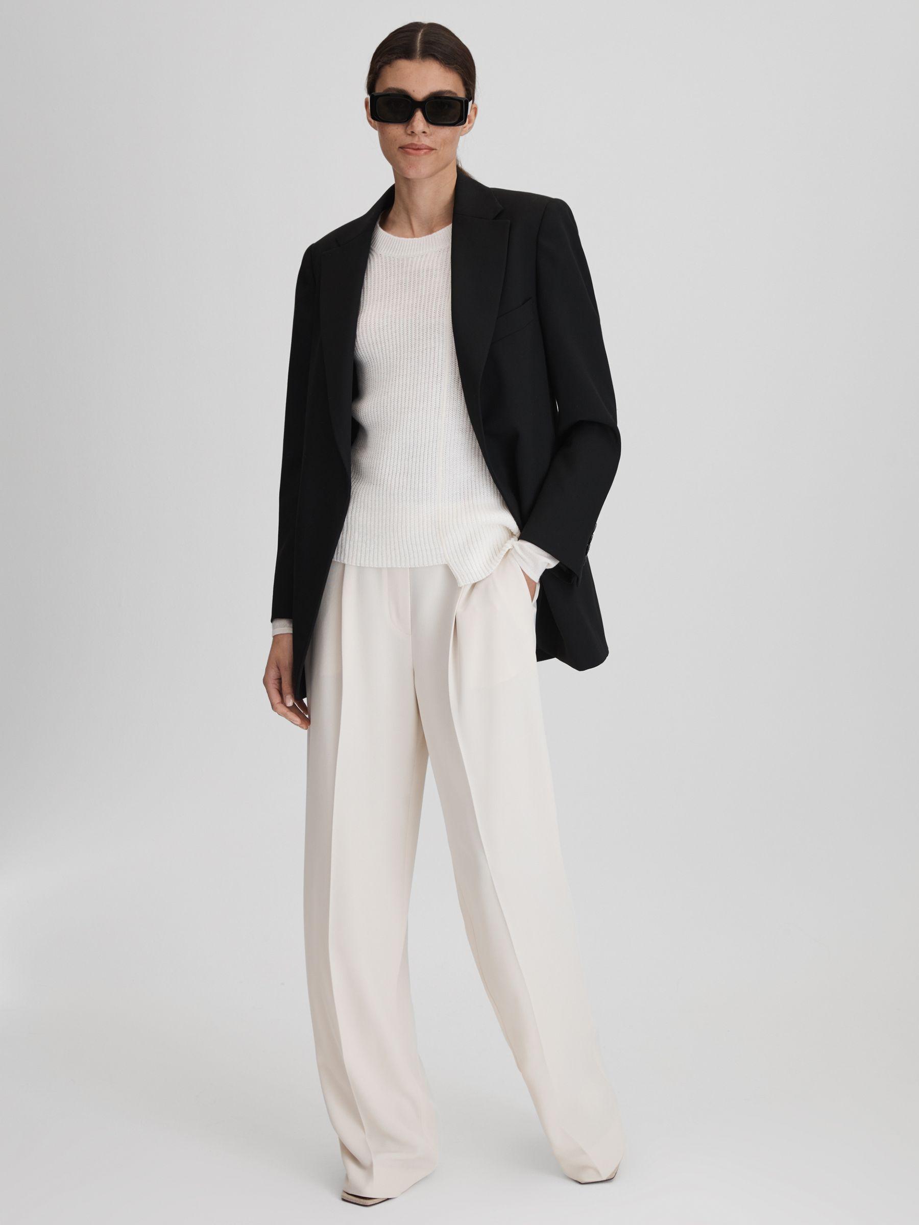 Knitted Crew Neck Top in Ivory Product Image