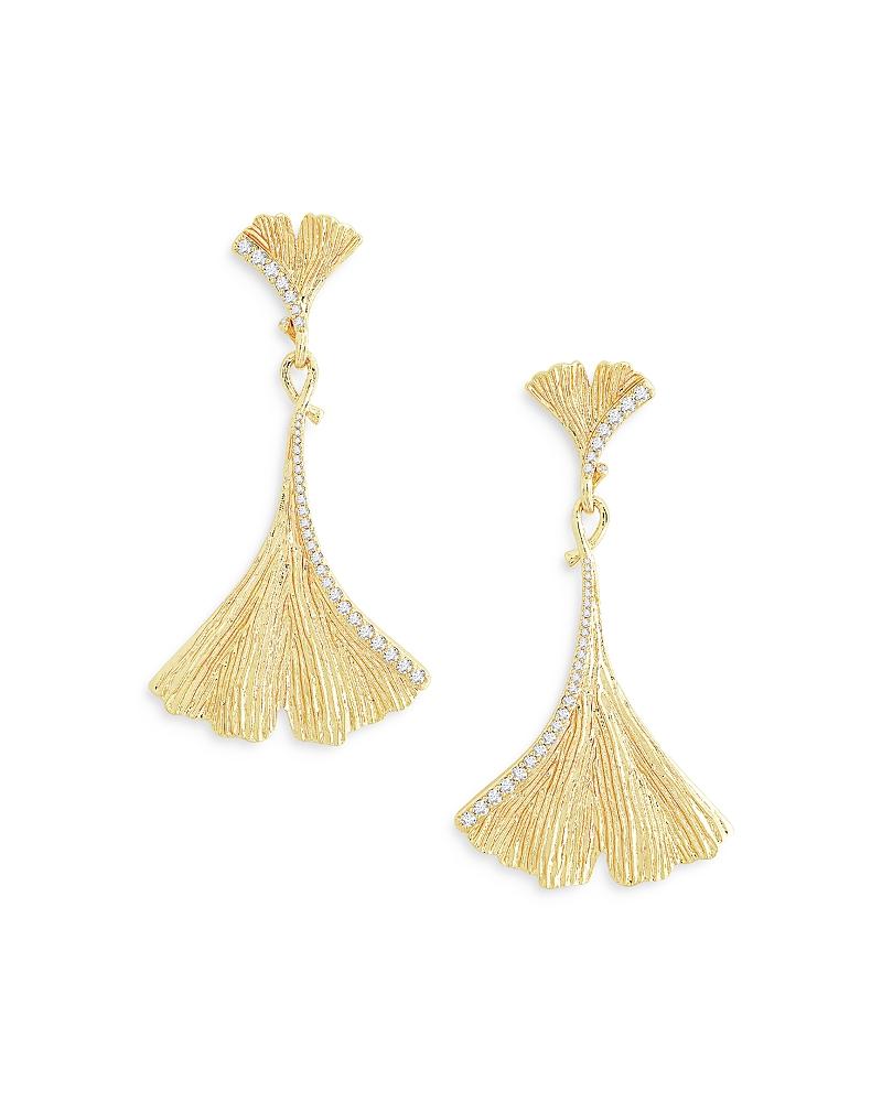 Womens Ginkgo 18KPlated & Cubic Zirconia Drop Earrings Product Image
