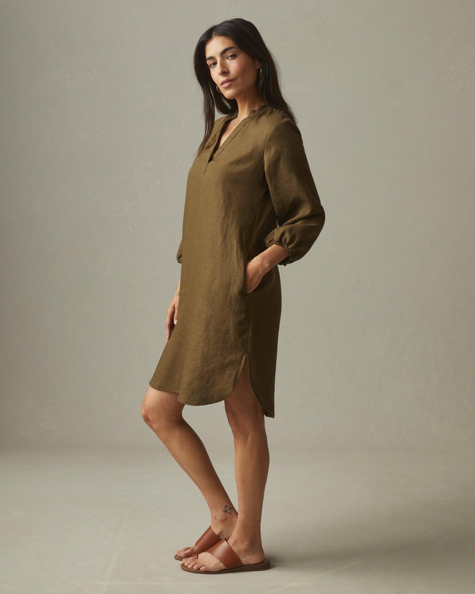 Women's Linen Tunic Dress - Beech Product Image