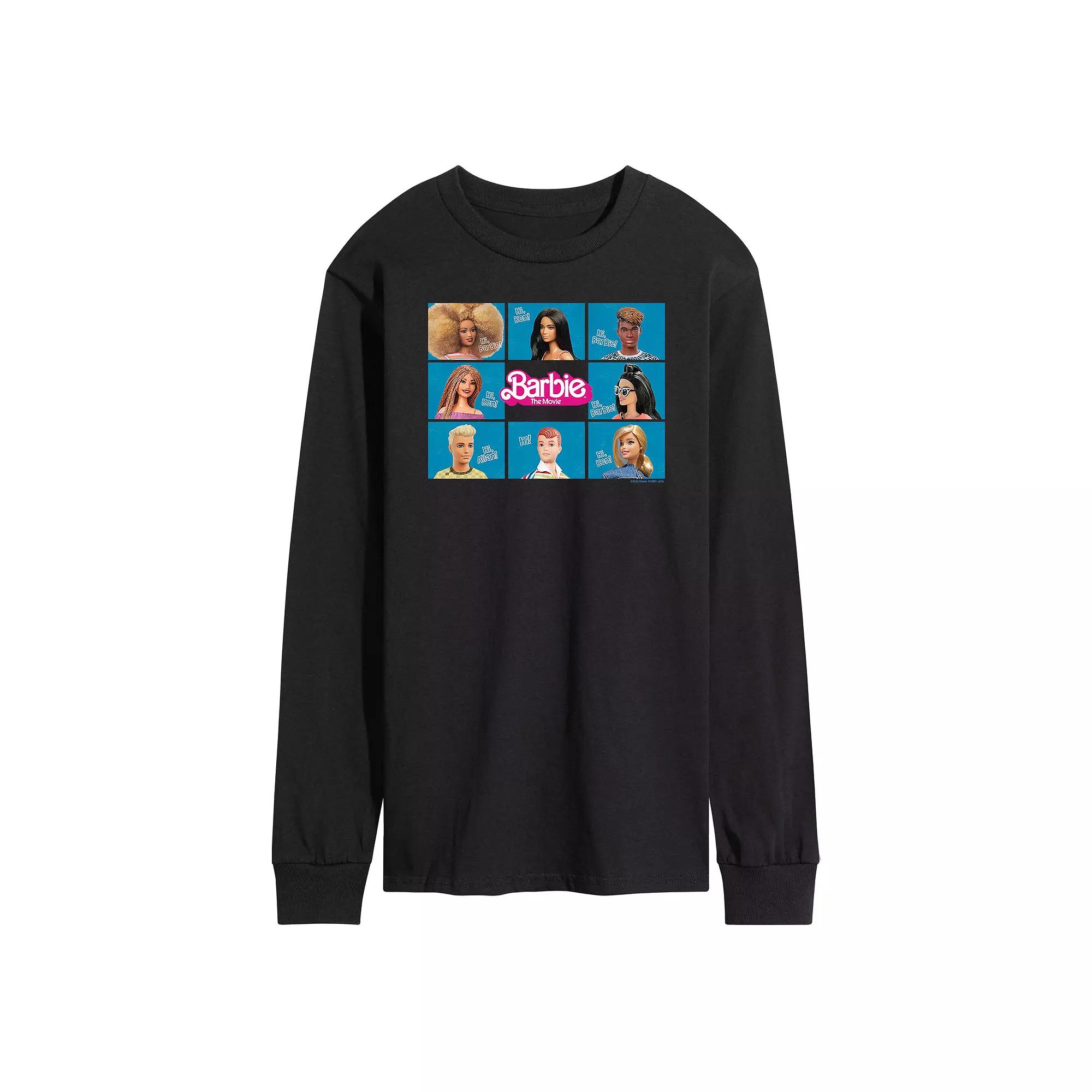 Men's Barbie Theatrical Grid Long Sleeve Graphic Tee,  Product Image