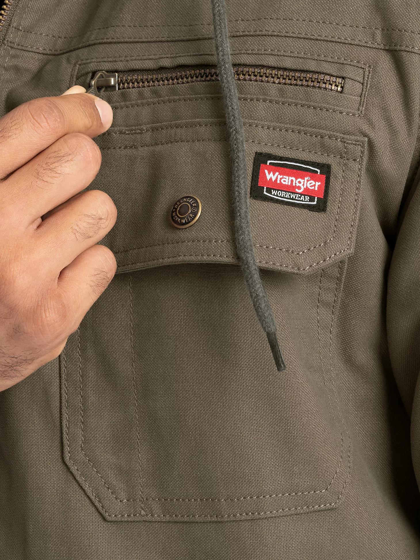 Men's Hooded Workwear Quilted Lined Shirt Jacket in Bungee Cord Product Image