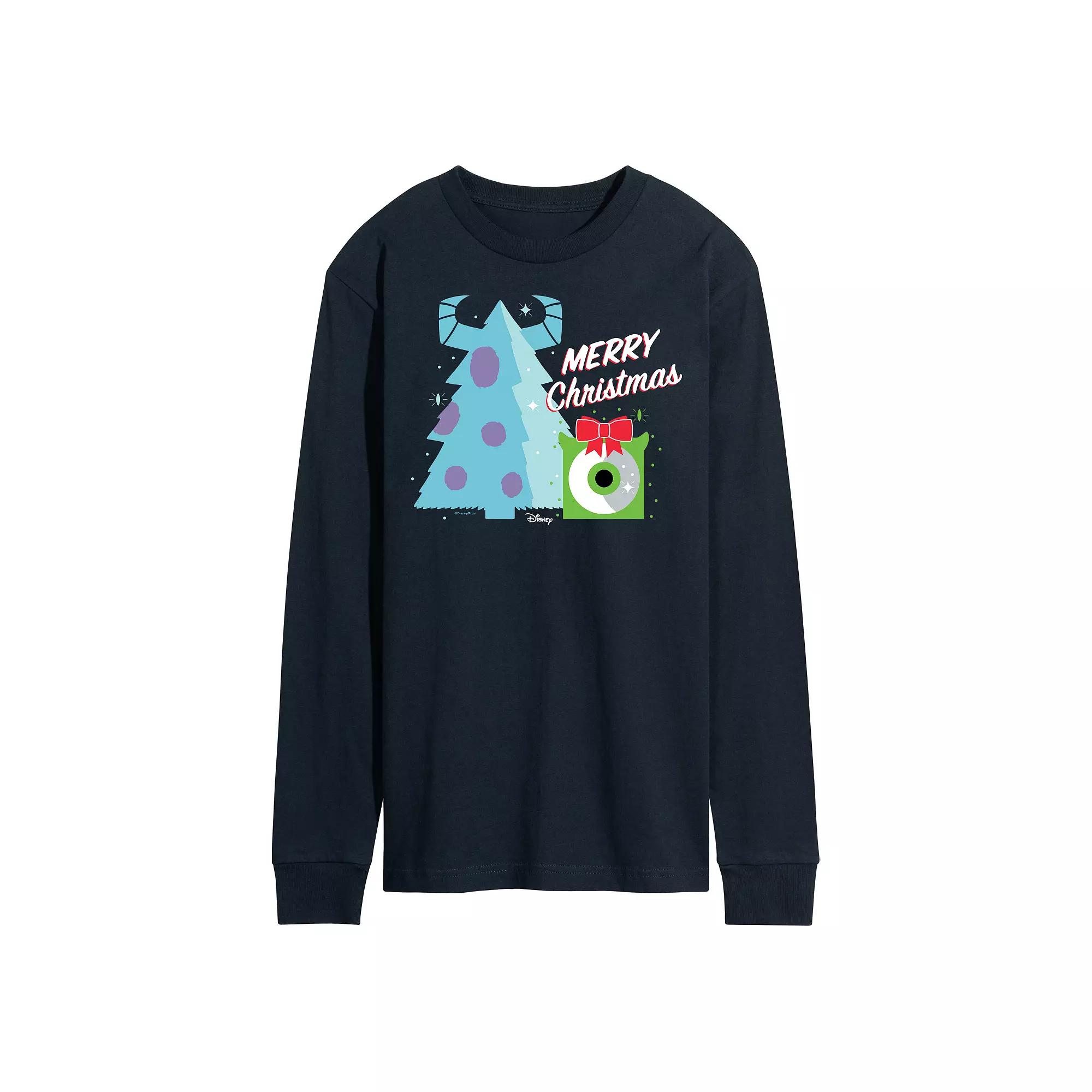 Disney / Pixar's Monsters Inc. Men's Merry Christmas Long Sleeve Graphic Tee,  Product Image
