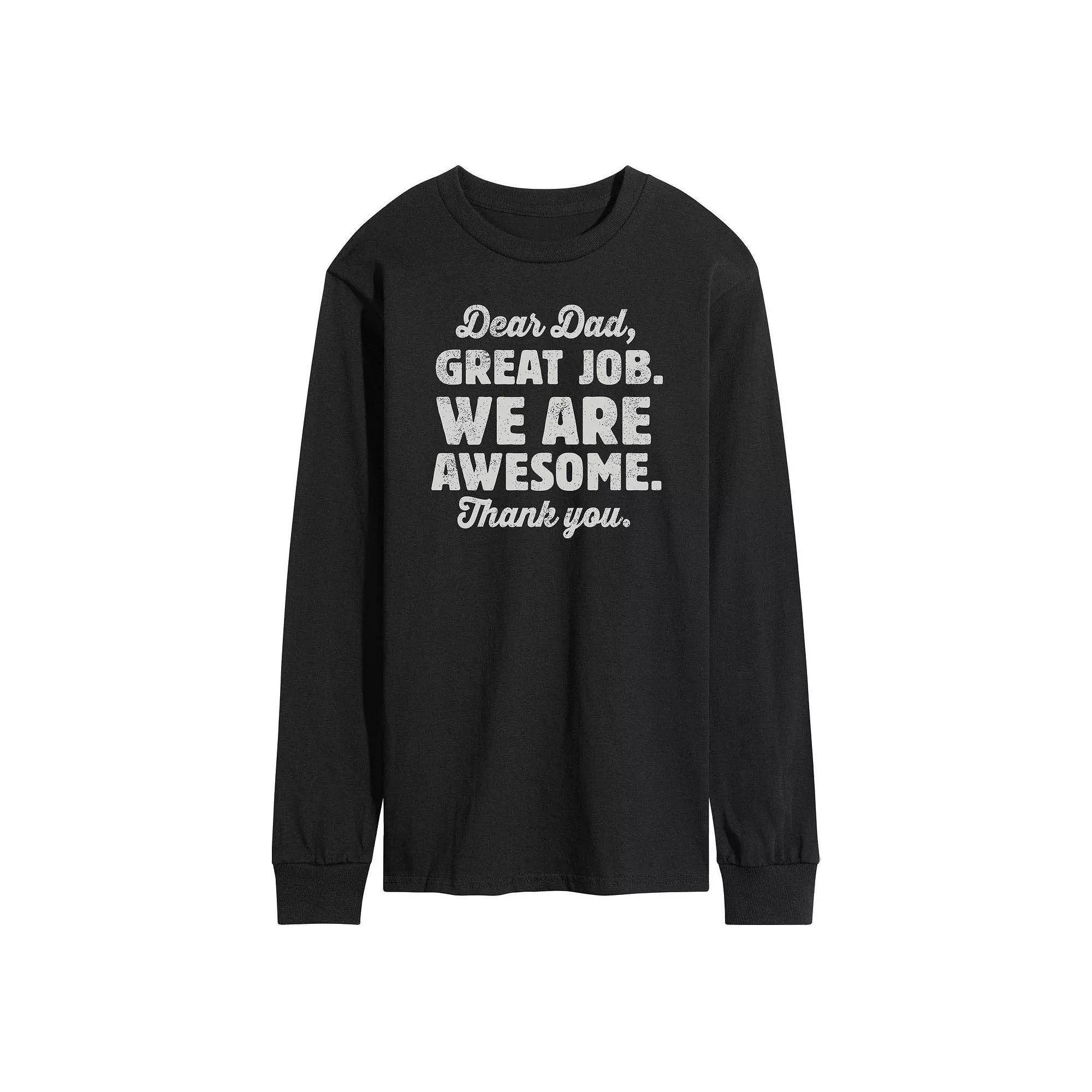 Men's Dear Dad Great Job Long Sleeve,  Product Image