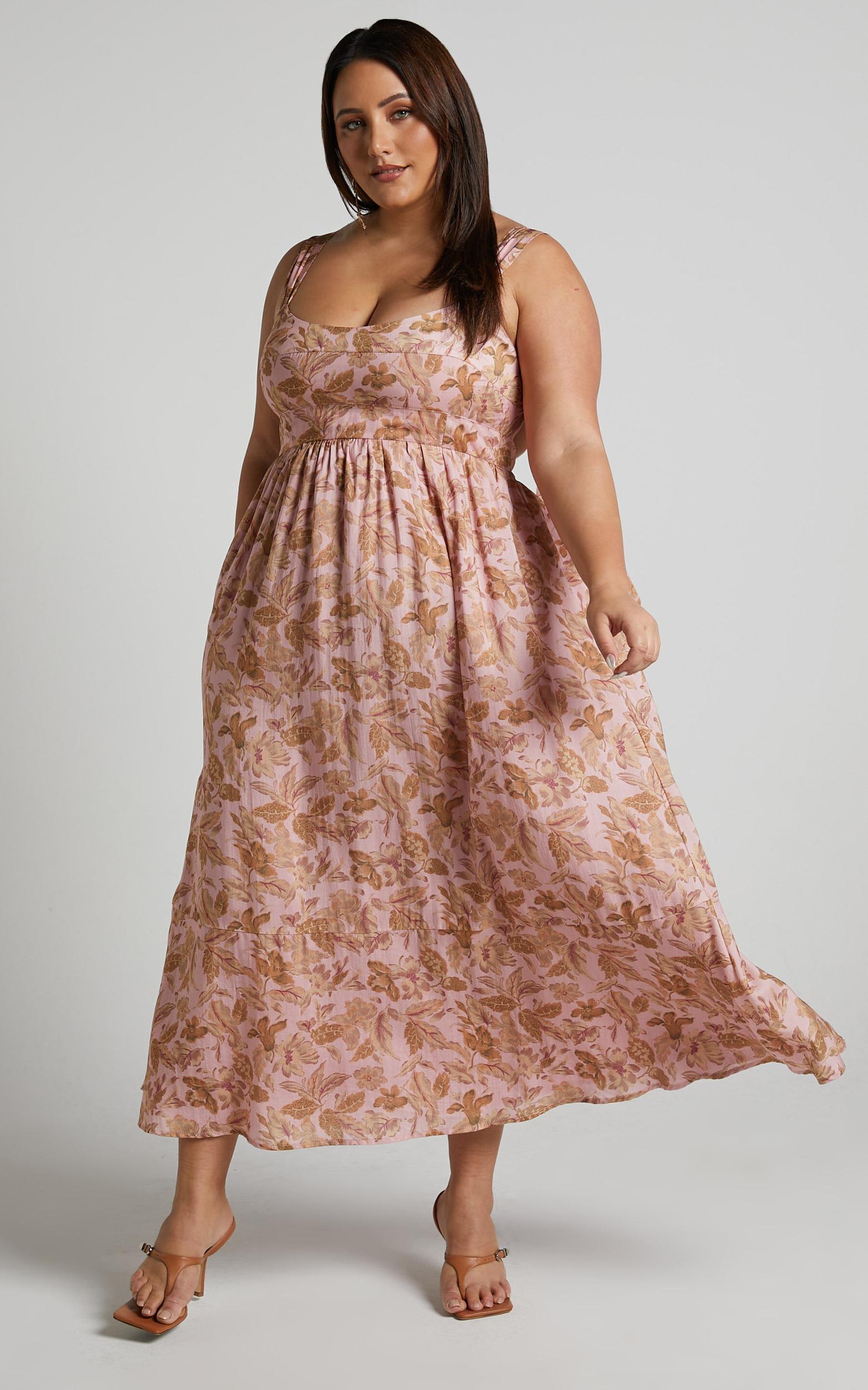 Amalie The Label - Kai Double Tie Back Midi Dress in Vahala Print Product Image