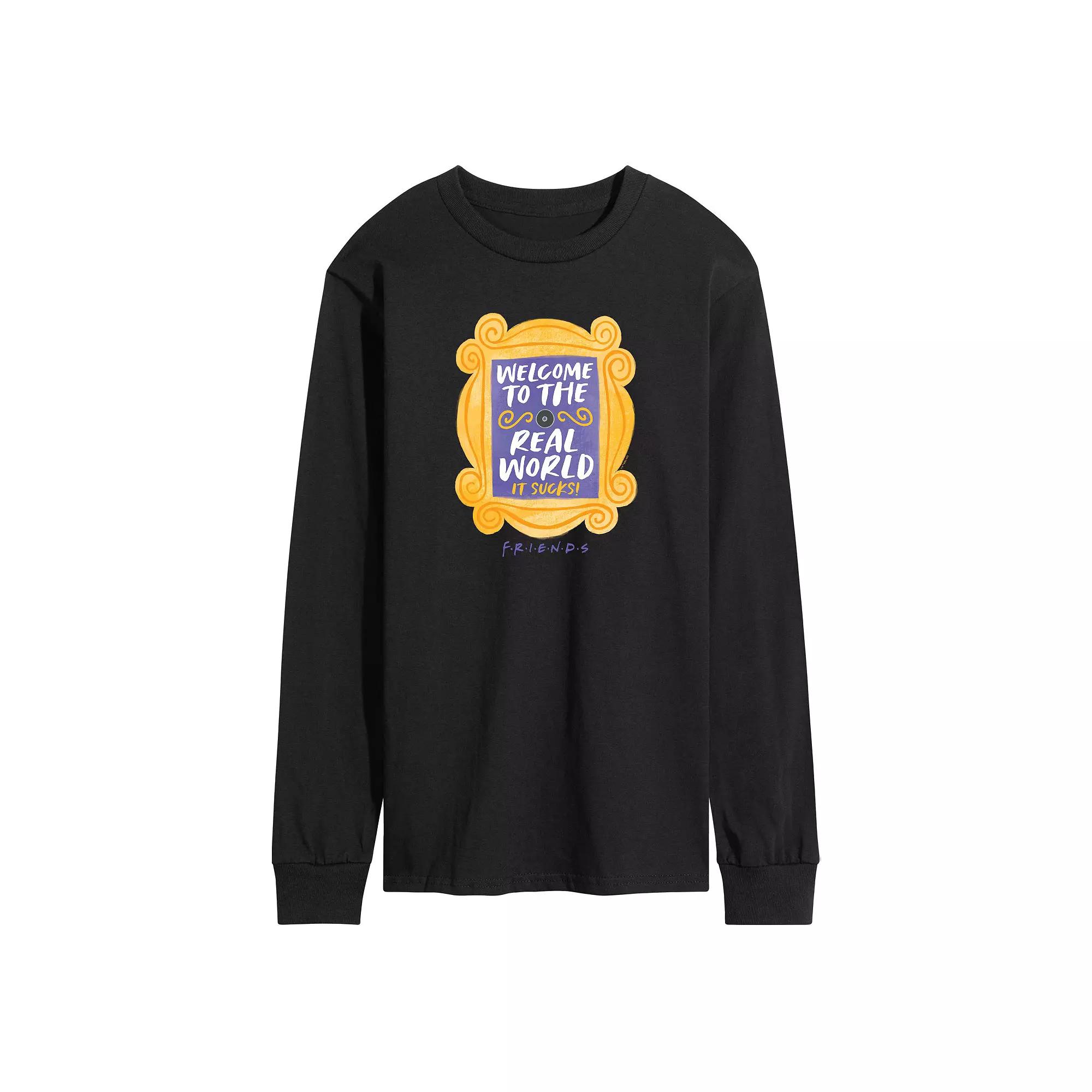 Men's Friends Welcome To The Real World Long Sleeve Graphic Tee,  Product Image
