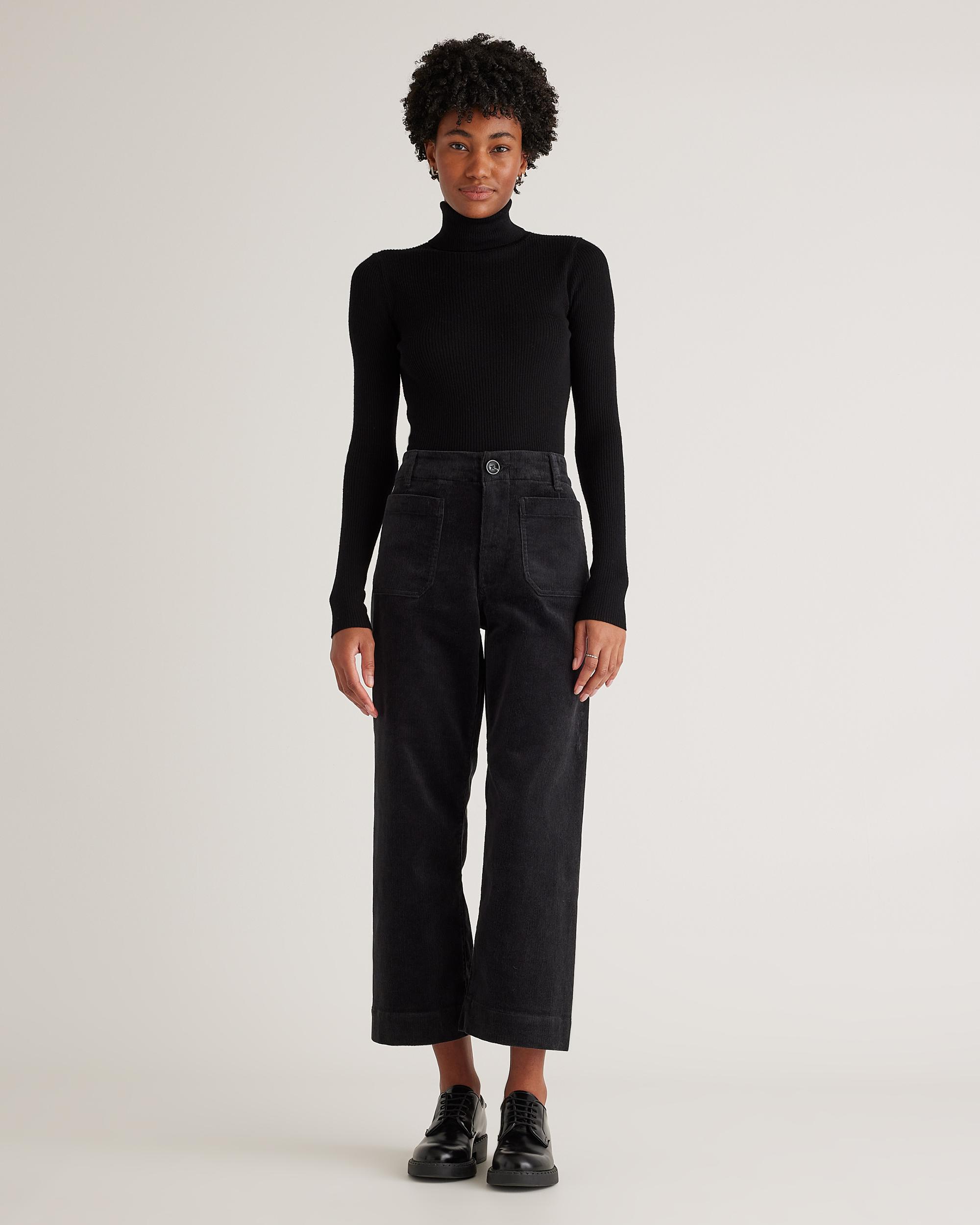 Quince | Women's Organic Stretch Corduroy Cropped Wide Leg Pants Organic Cotton Product Image
