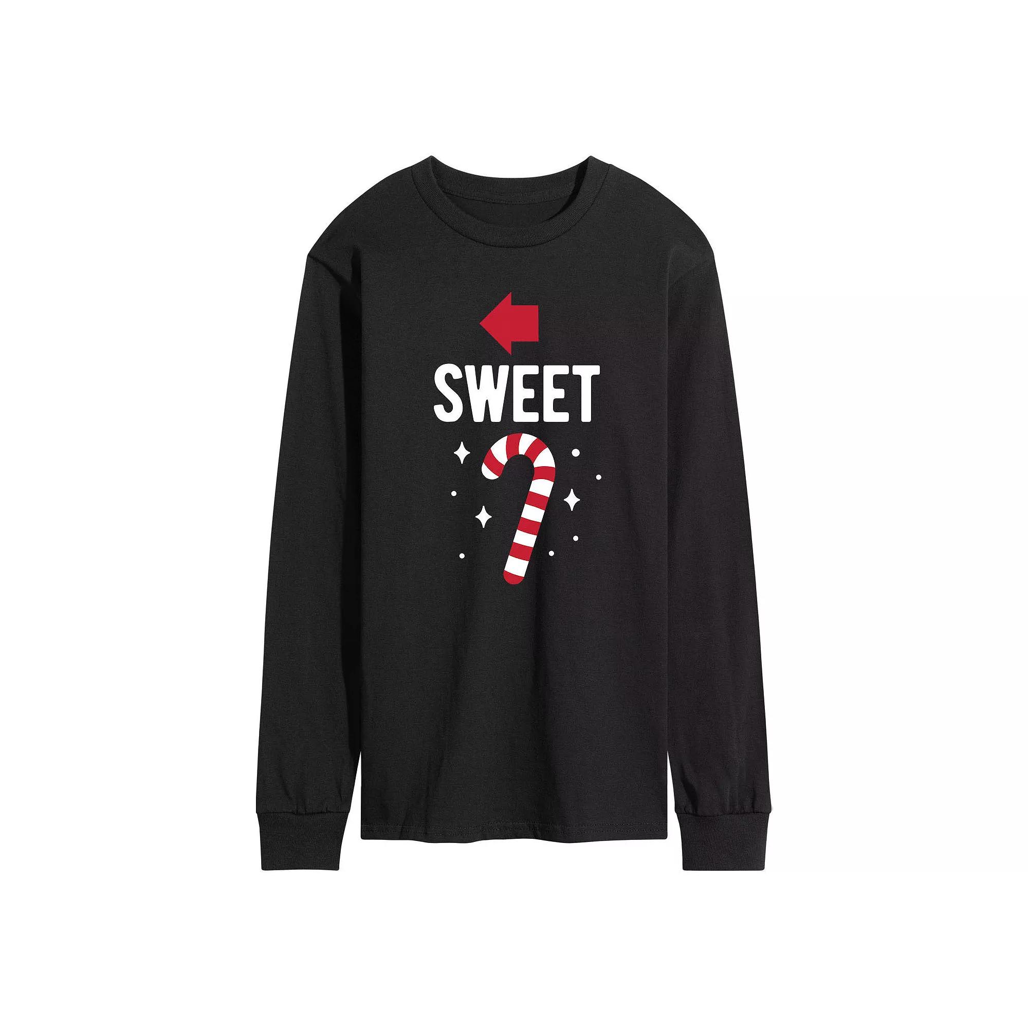 Men's Candy Cane Sweet Long Sleeve Tee,  Product Image
