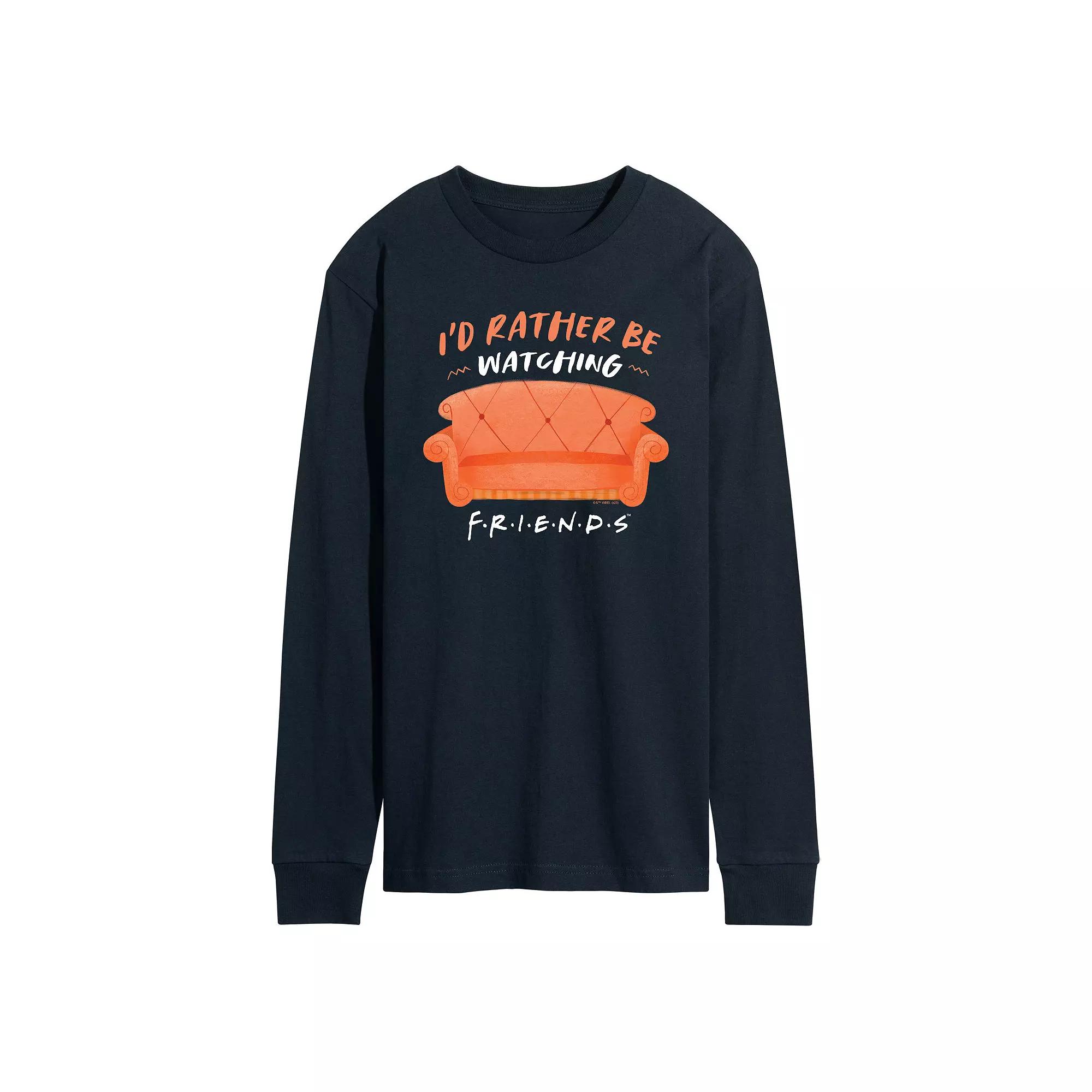 Men's Friends I'd Rather Be Watching Friends Long Sleeve Graphic Tee,  Product Image