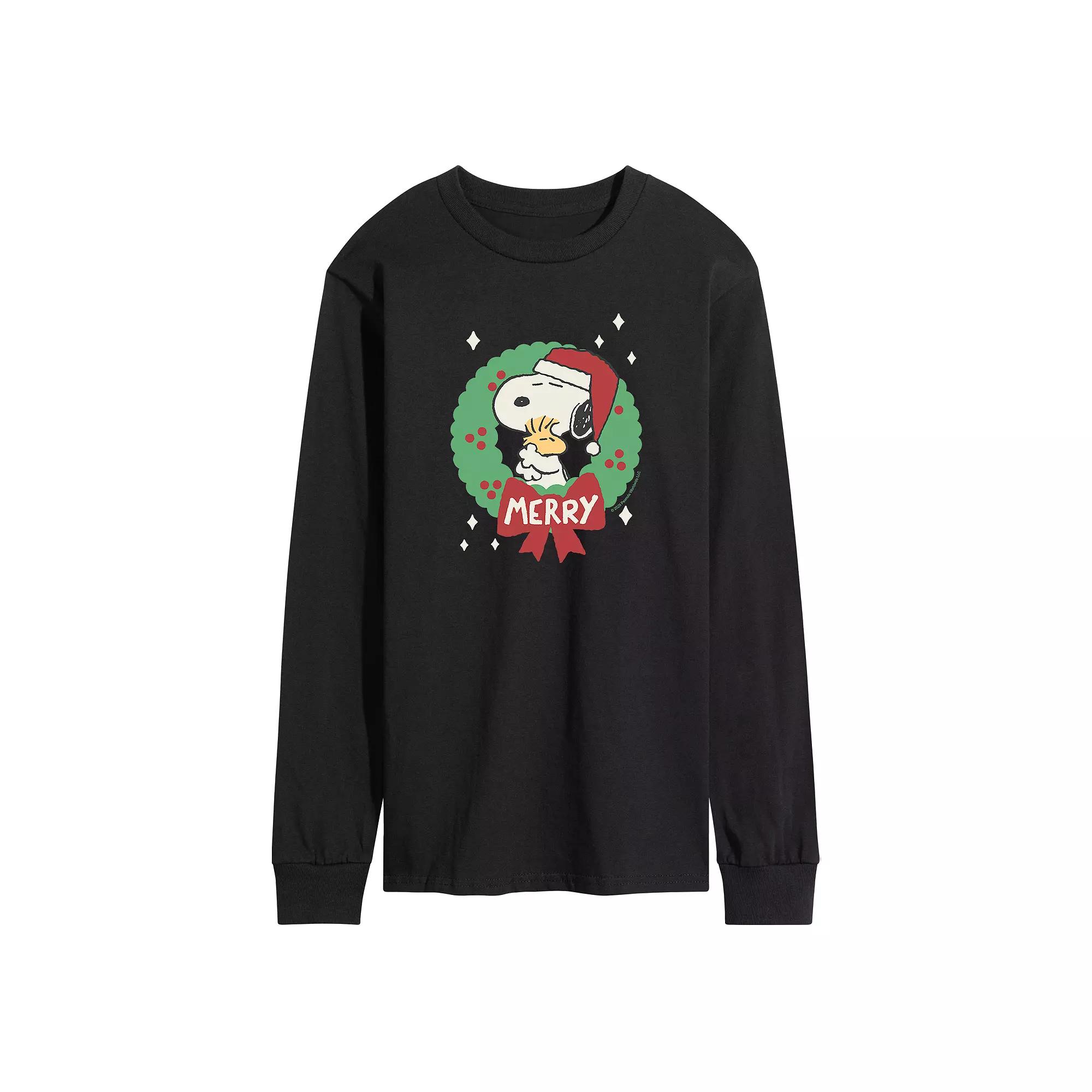 Men's Peanuts Team Holiday Spirit Long Sleeve Graphic Tee,  Product Image