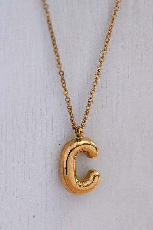 Balloon Initial Gold Necklace Product Image