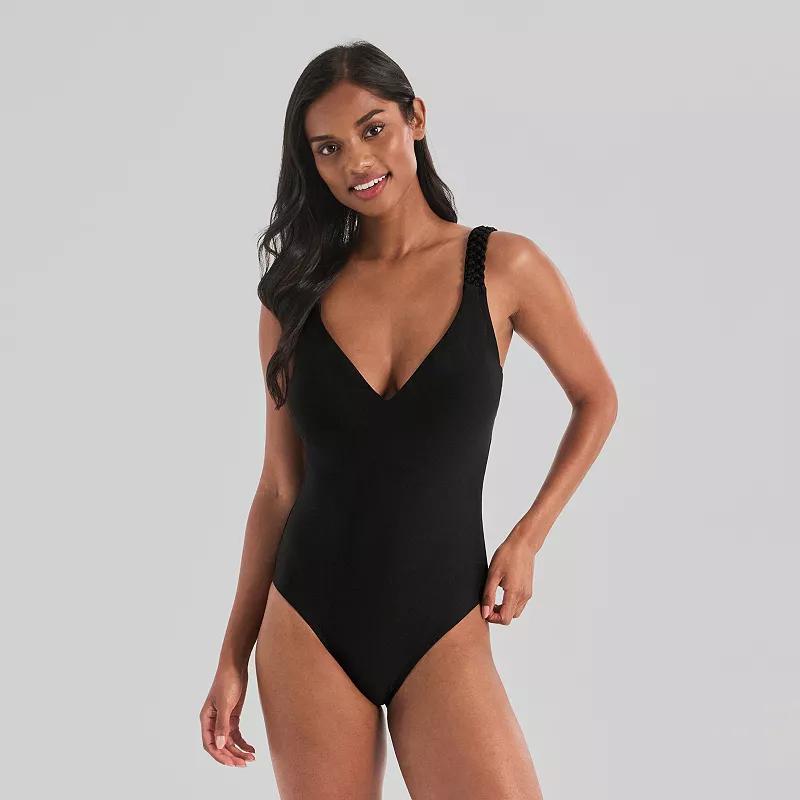 Women's Freshwater Macrame Strap One-Piece Swimsuit,  Product Image