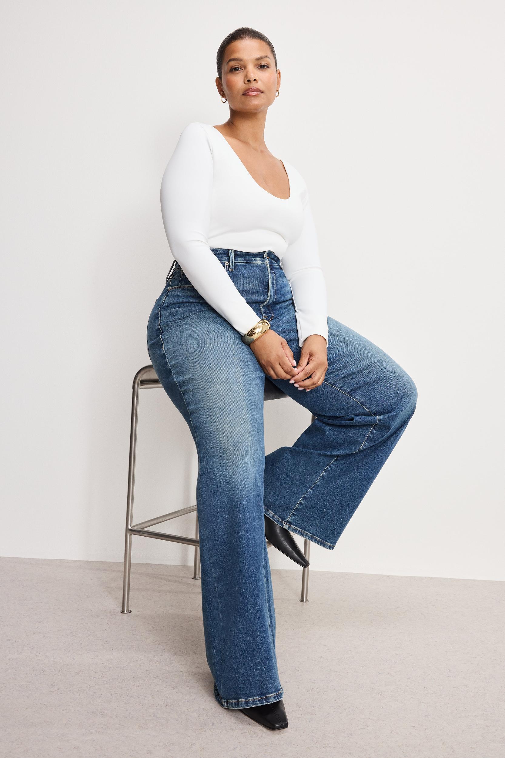 SOFT TECH GOOD WAIST PALAZZO JEANS | INDIGO986 Product Image