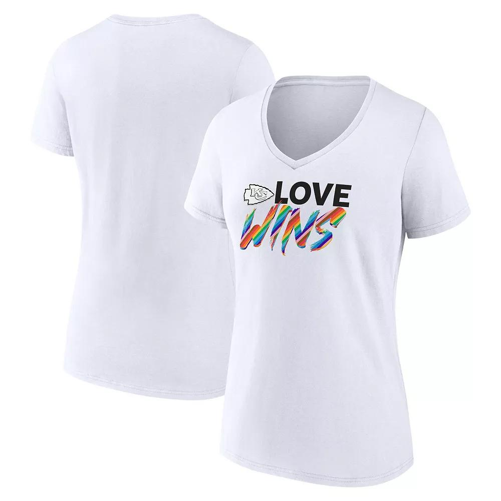Women's Fanatics White San Francisco 49ers Love Wins V-Neck T-Shirt,  Product Image