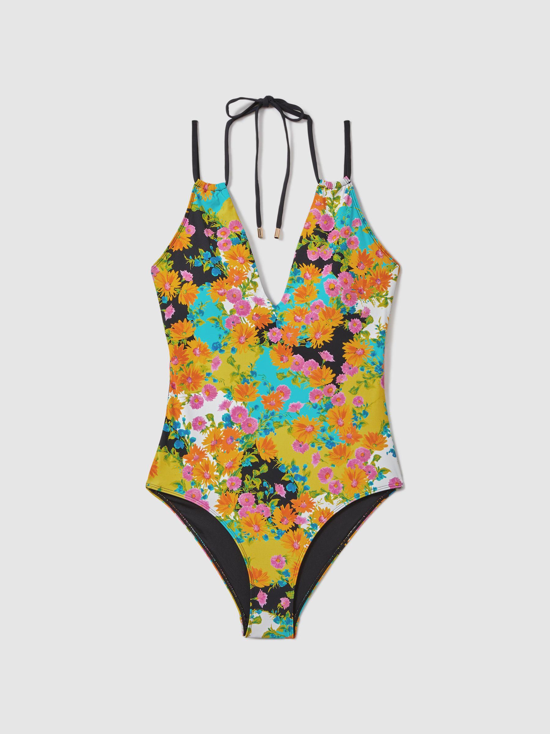 Florere Printed Dual Strap Swimsuit in Multi Product Image