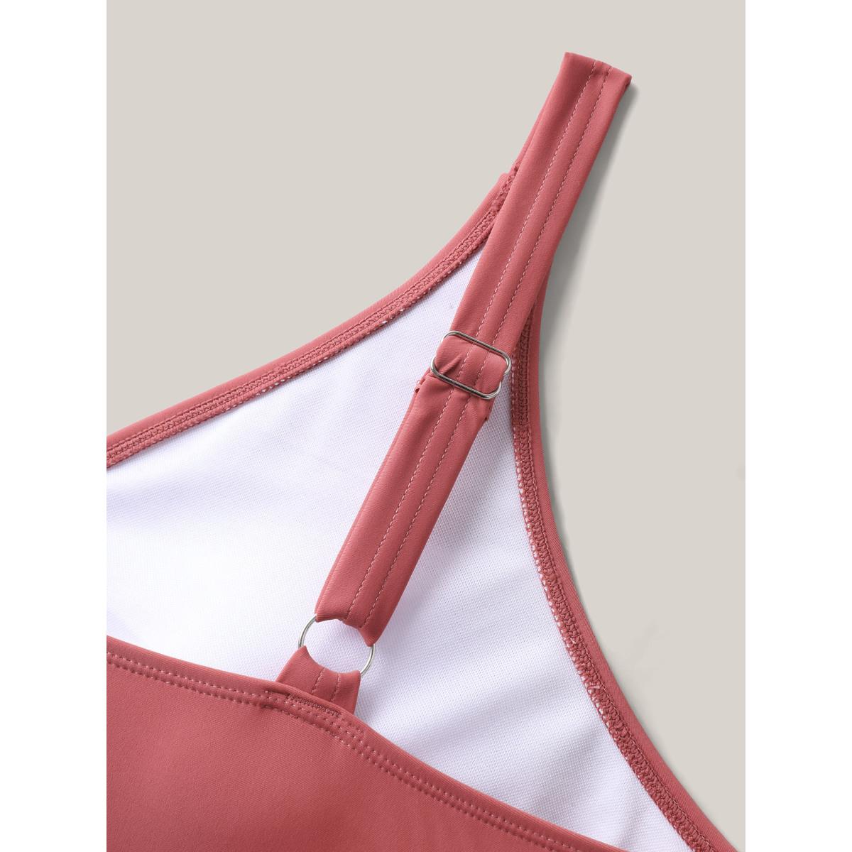 Plus Size Tropical Print Contrast One-Piece Swimsuit Women's Swimwear Watermelon Beach Tie knot Curve Bathing Suits High stretch One Pieces BloomChic 18-20/2X Product Image