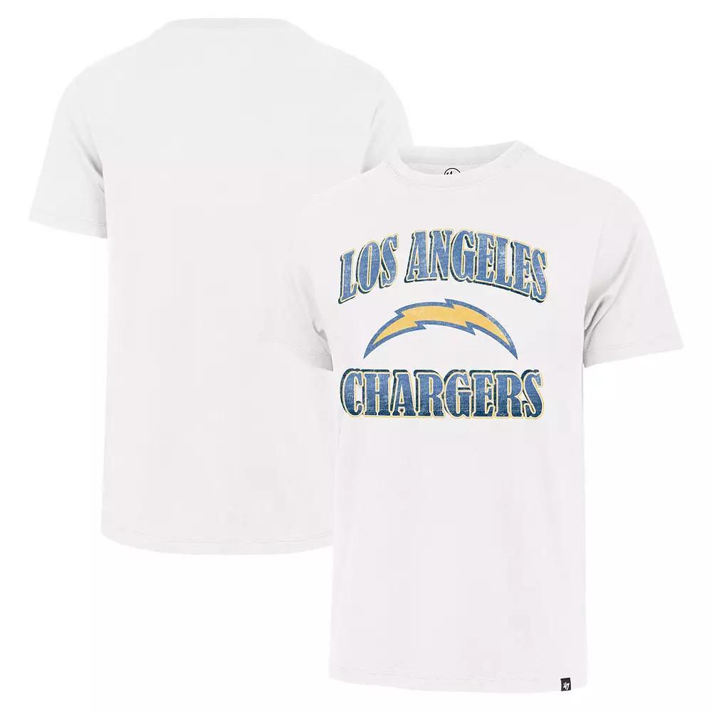 Men's '47 White Los Angeles Chargers Overrun Franklin T-Shirt,  Product Image