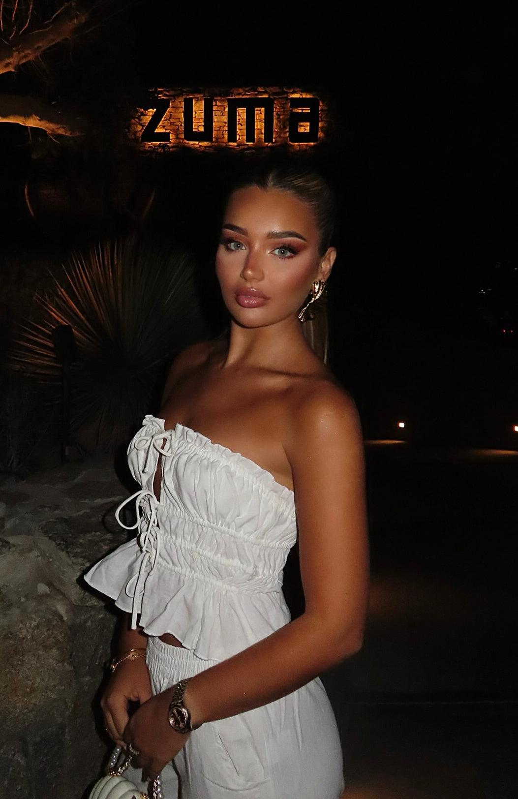 Secret Society Strapless Top White Product Image