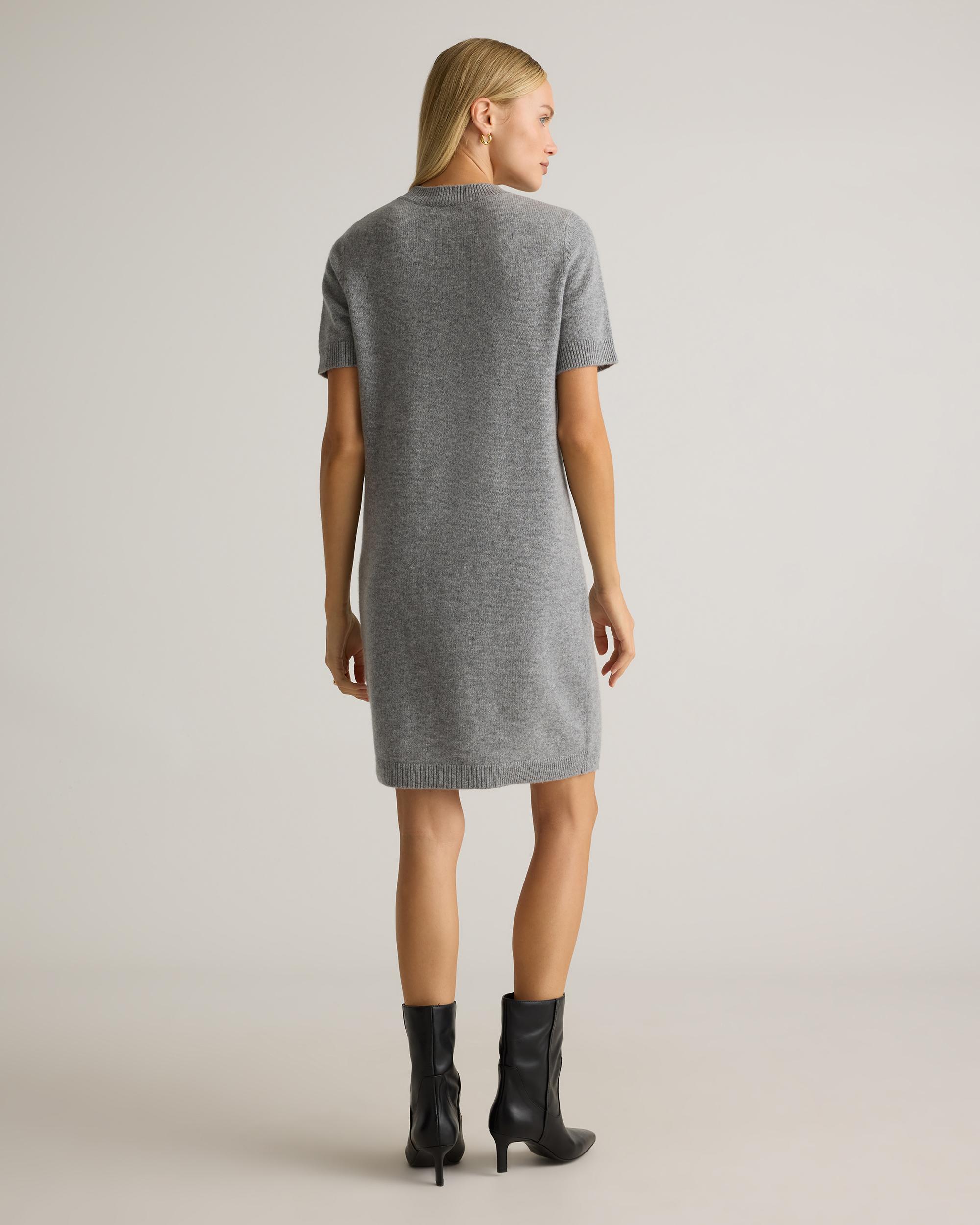 Quince | Women's Mongolian Cashmere Short Sleeve Mini Dress Size XS Product Image