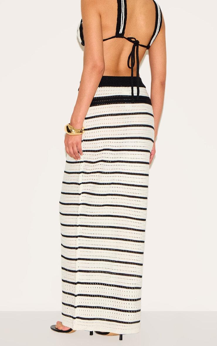 Petite Monochrome Crochet Knit Maxi Skirt Product Image