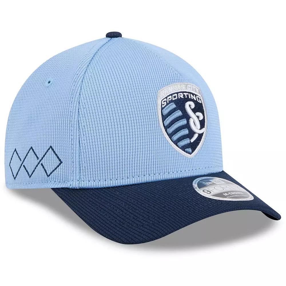 Men's New Era Light Blue Sporting Kansas City 2025 Jersey Hook 9FORTY M-Crown Adjustable Hat Product Image