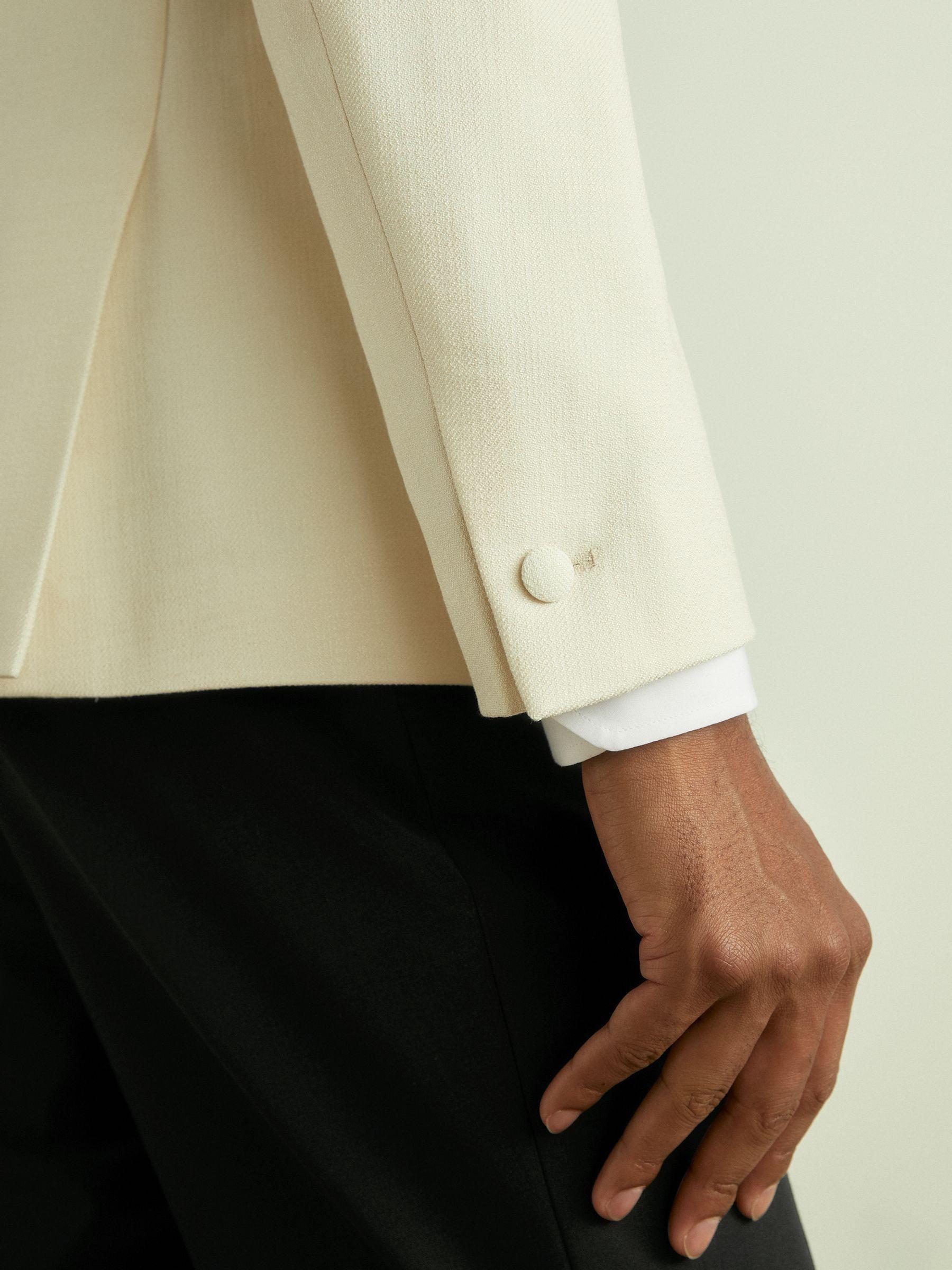 SIngle-Breasted Twill Blazer in Off White Product Image
