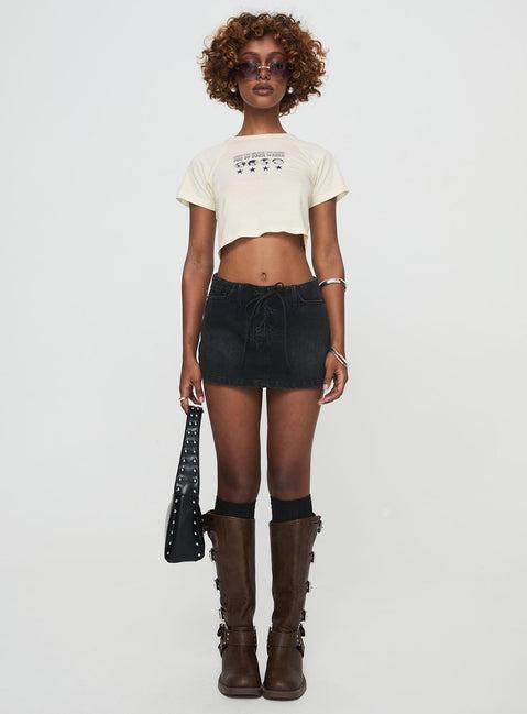 Amethysta Denim Skort Black Product Image