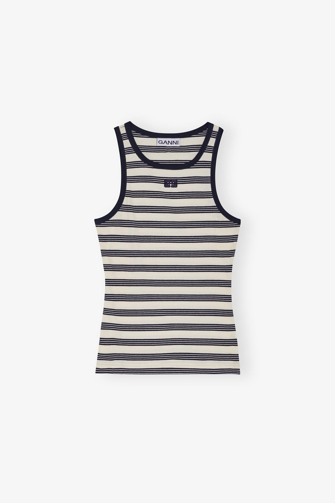 Striped Soft Cotton Rib Tank Top Product Image