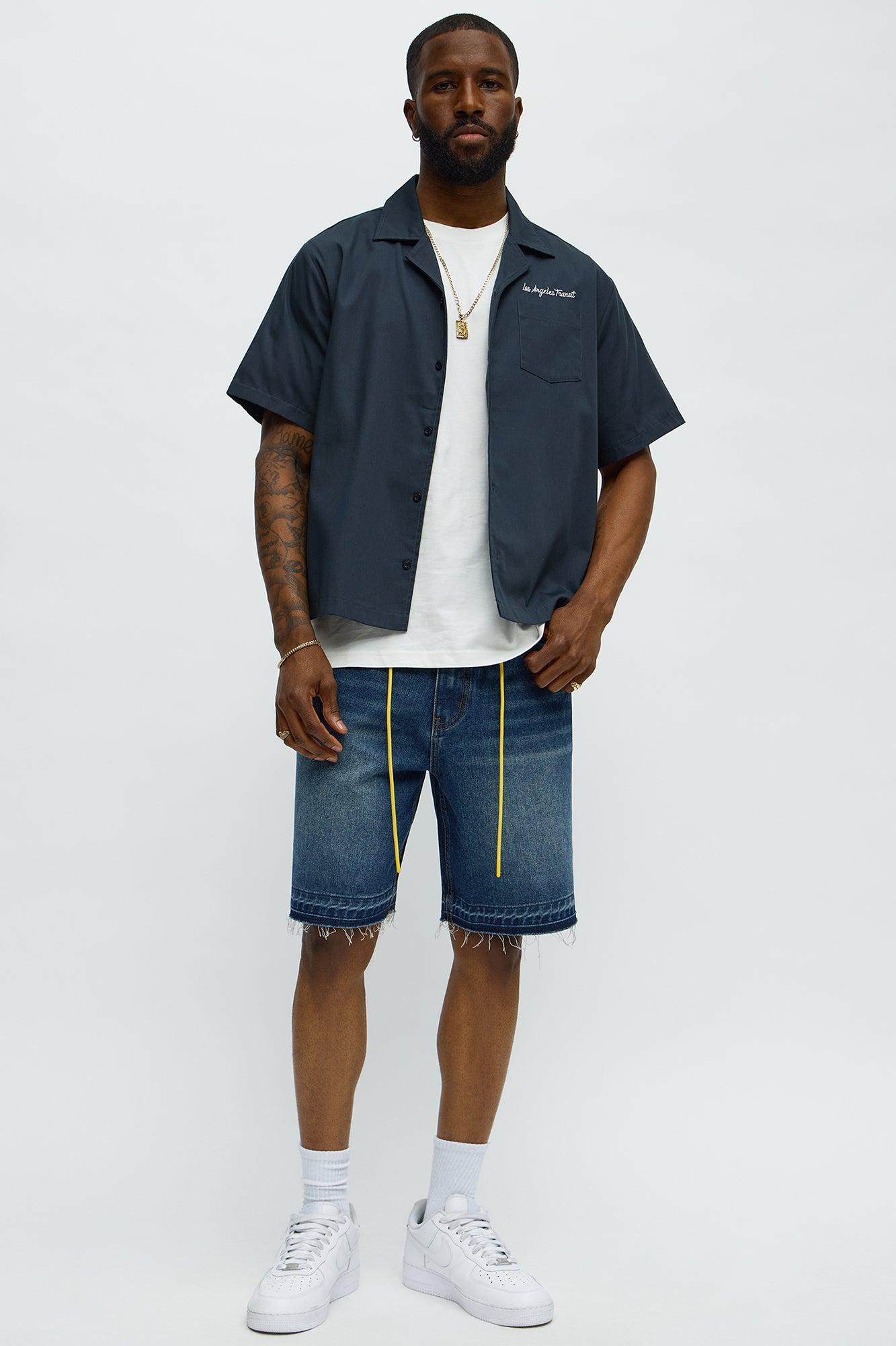 Relaxed Lemoyne Denim Shorts - Medium Blue Wash Product Image