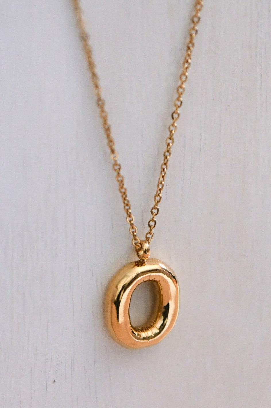 Balloon Initial Gold Necklace Product Image