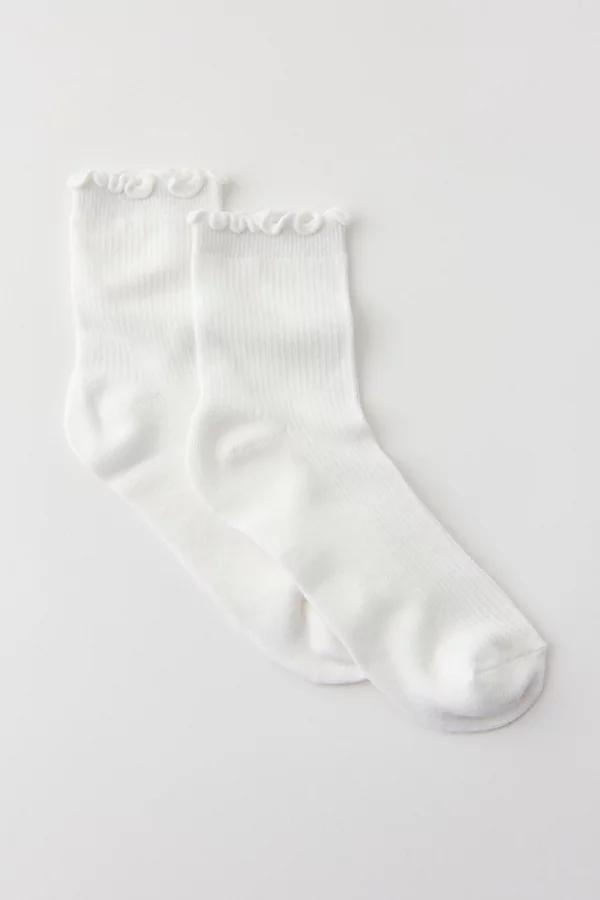 Lettuce-Edge Ribbed Sock Womens at Urban Outfitters Product Image