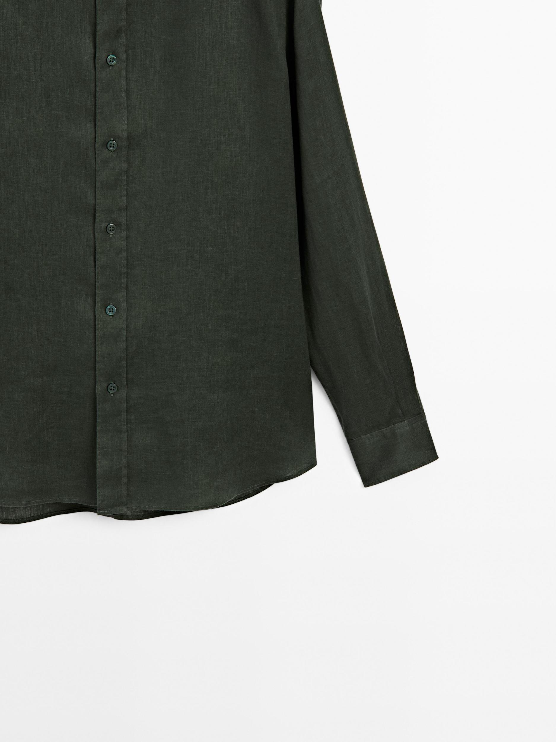 100% linen slim fit shirt Product Image