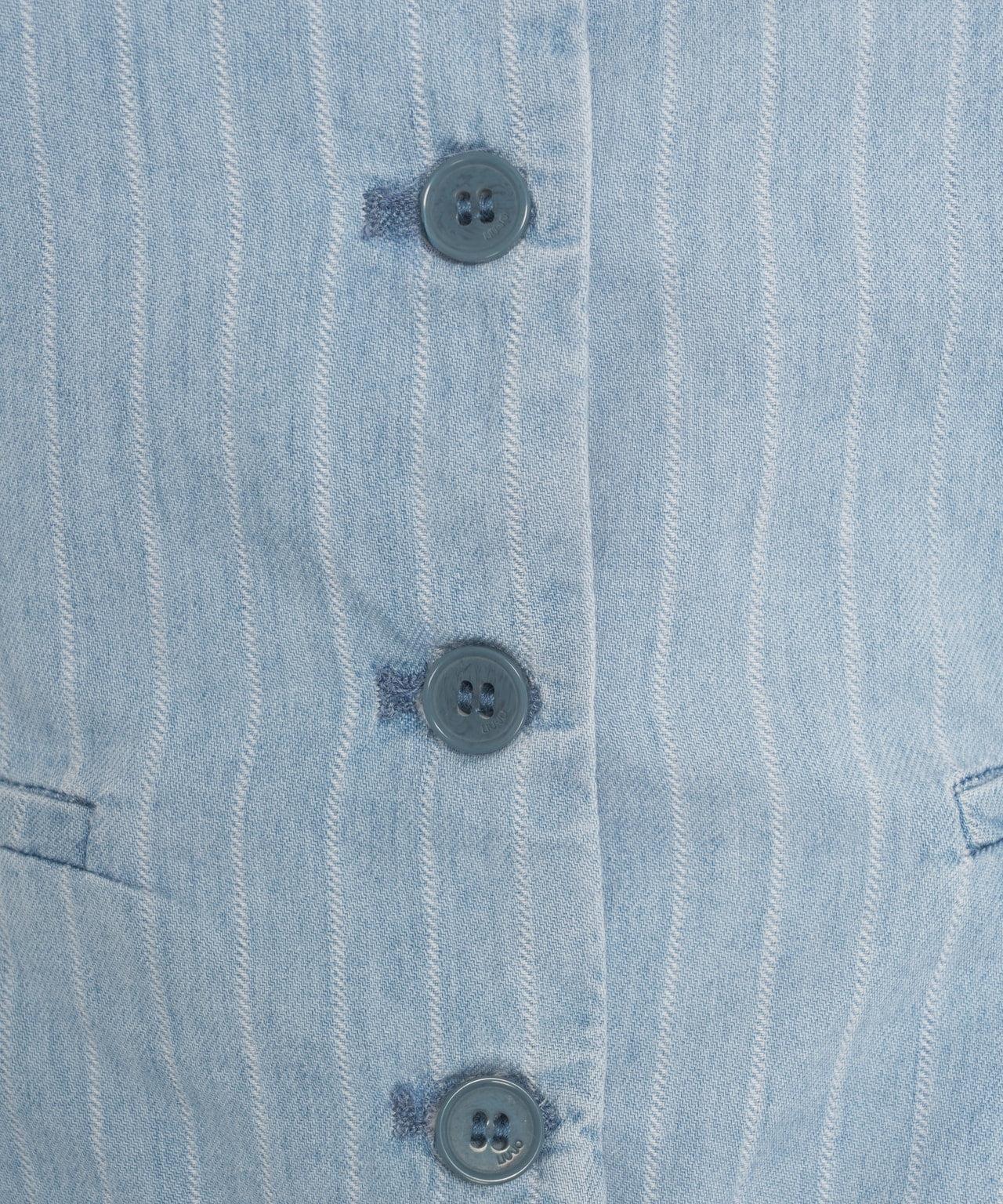 Pinstripe denim vest Product Image