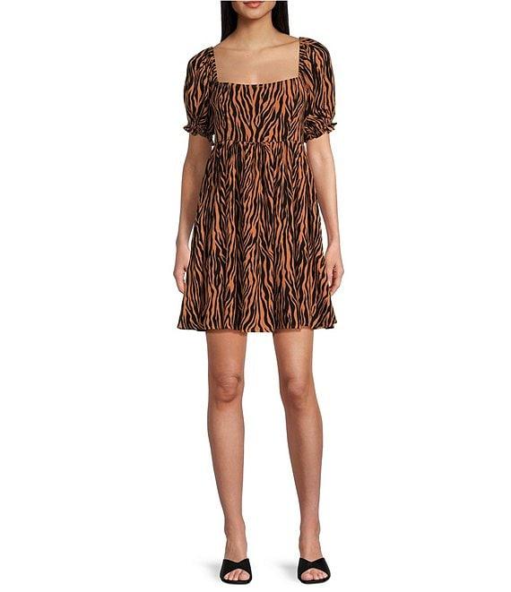 Coco + Jaimeson Short Puff Sleeve Skin Dress Product Image