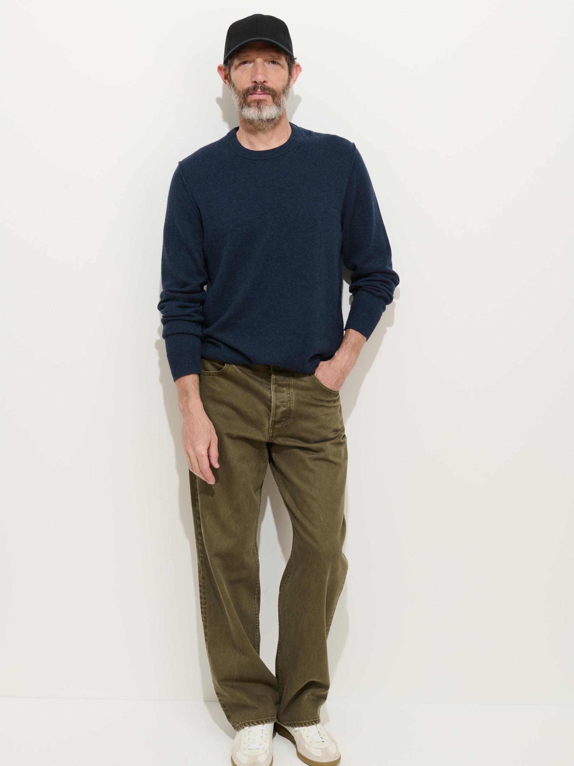 Reverse Seam Crew In Wool Cotton Product Image