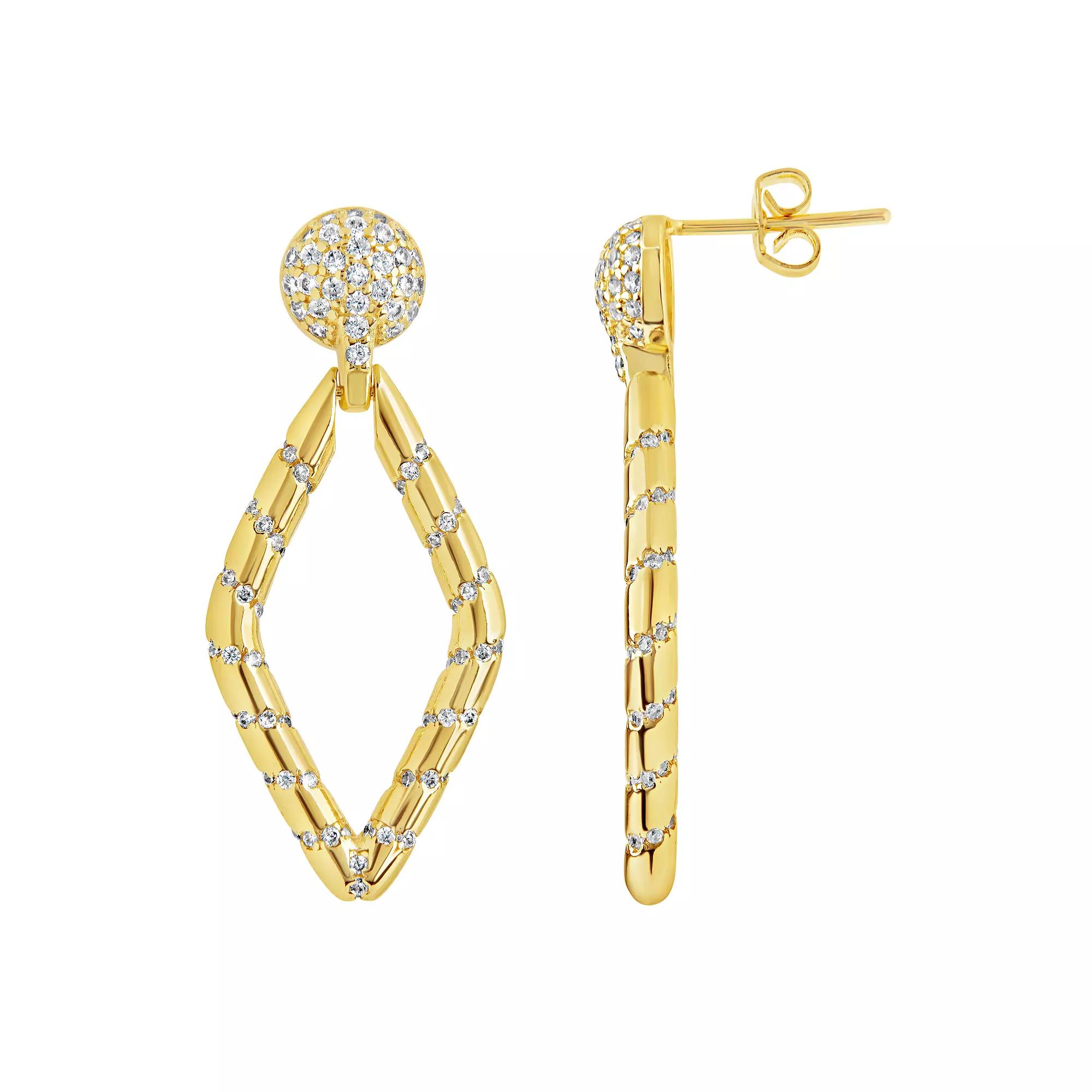 MC Collective Cubic Zirconia Gisele Drop Stud Earrings, Womens, Silver Tone Product Image