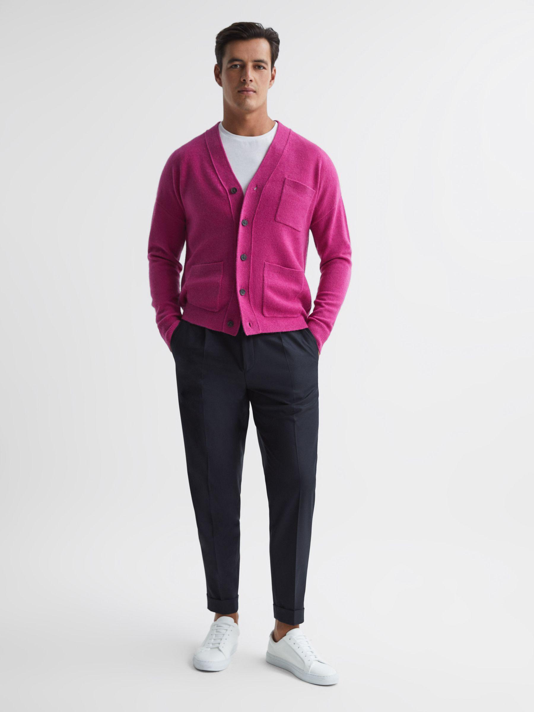 Relaxed Drawstring Trousers with Turn-Ups in Navy Product Image