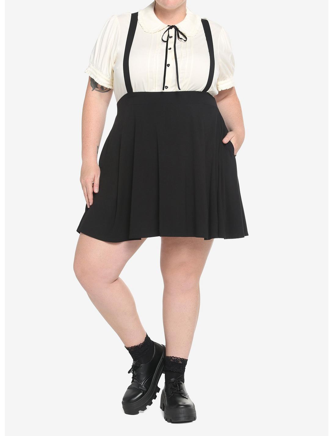 Black Suspender Circle Skirt Plus Size Product Image