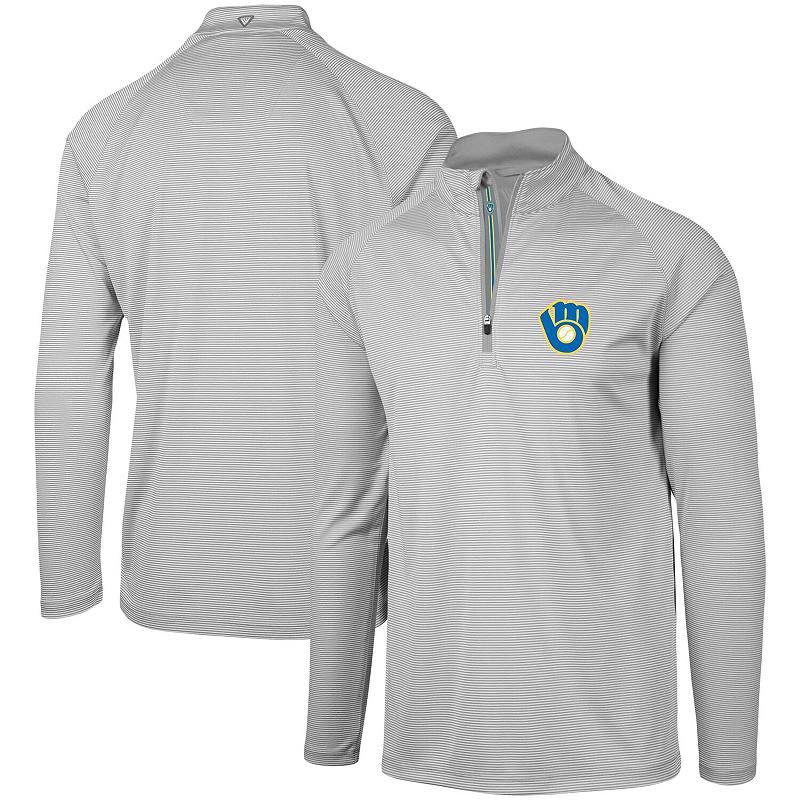 Men's Levelwear Gray Oakland Athletics Orion Historic Logo Raglan Quarter-Zip Jacket, Size: 2XL, Grey Product Image